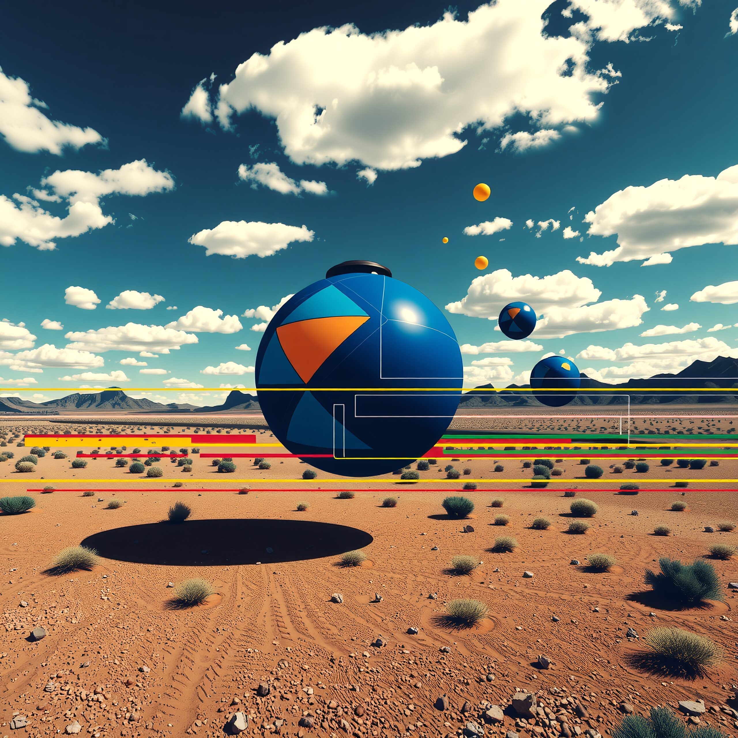 Colorful Spheres in Open Desert