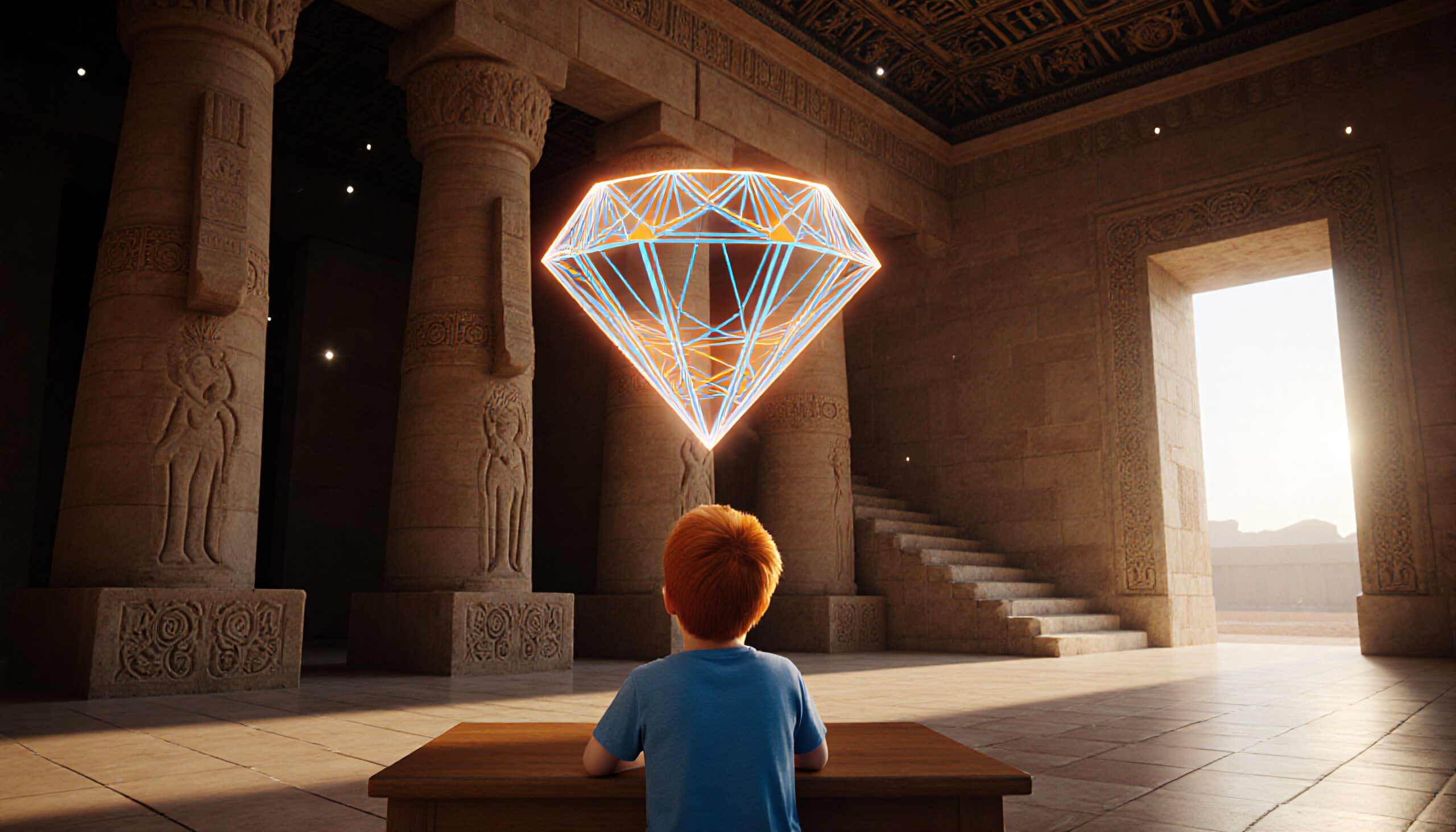 Curious Boy Meets Floating Diamond