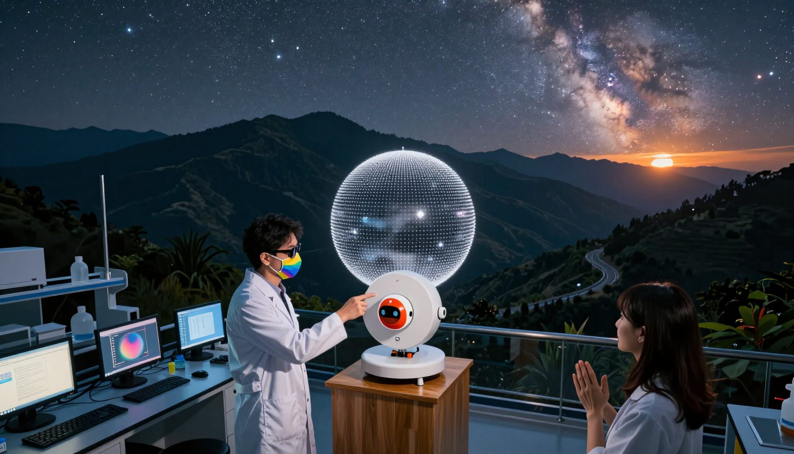 Celestial Lab Experiment Under Stars