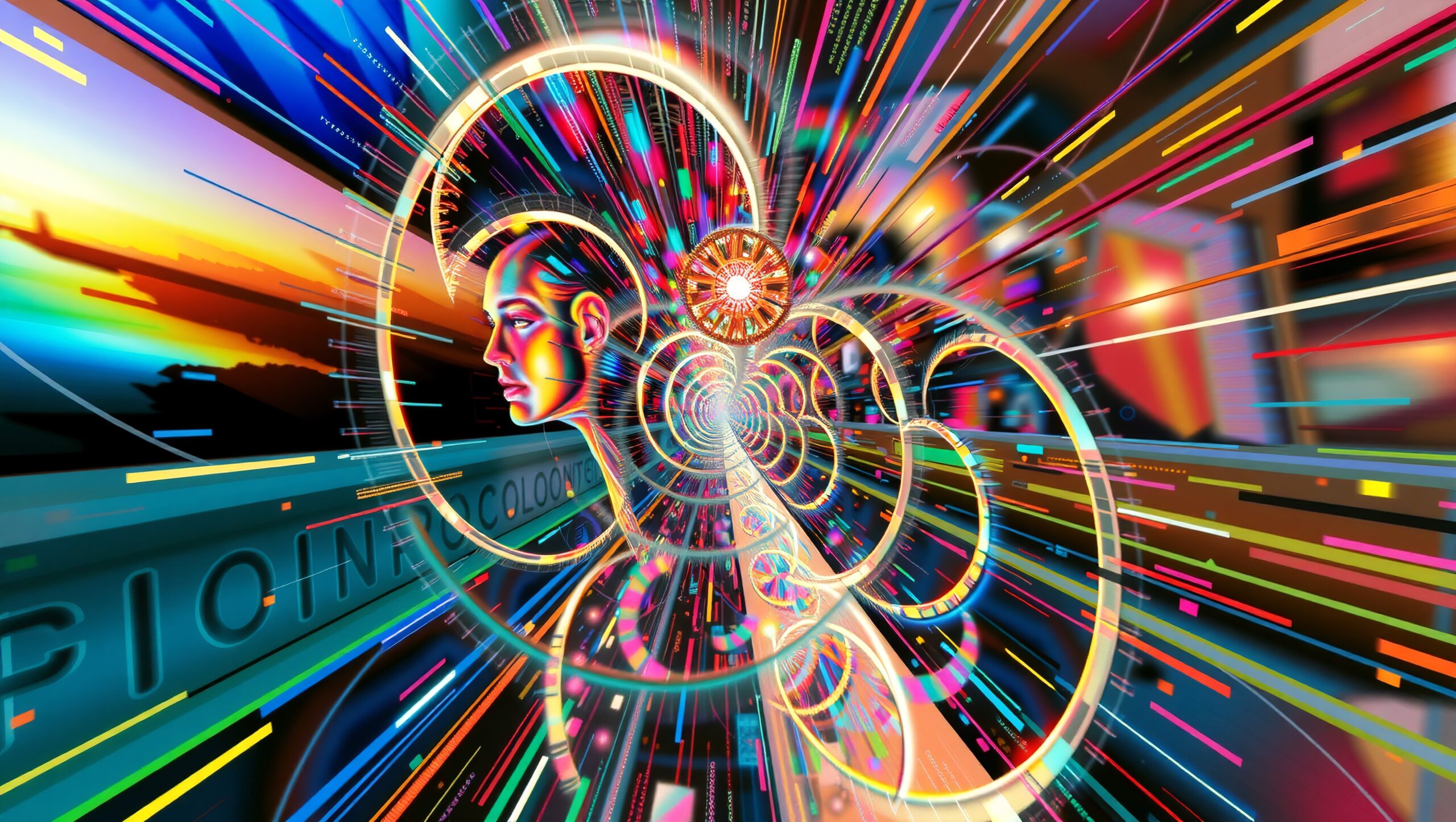 Futuristic Digital World Art