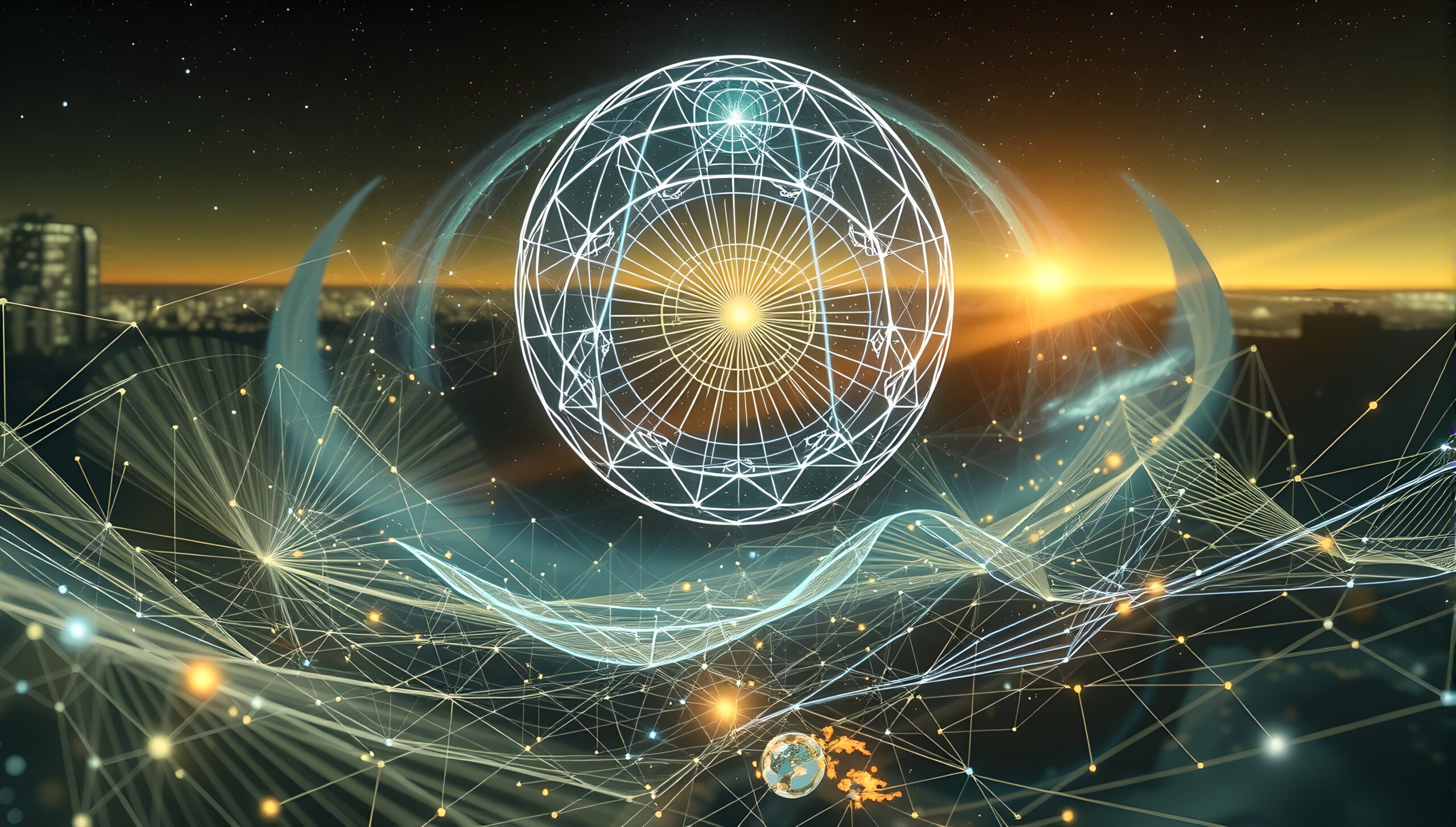 Futuristic Digital Sphere Landscape