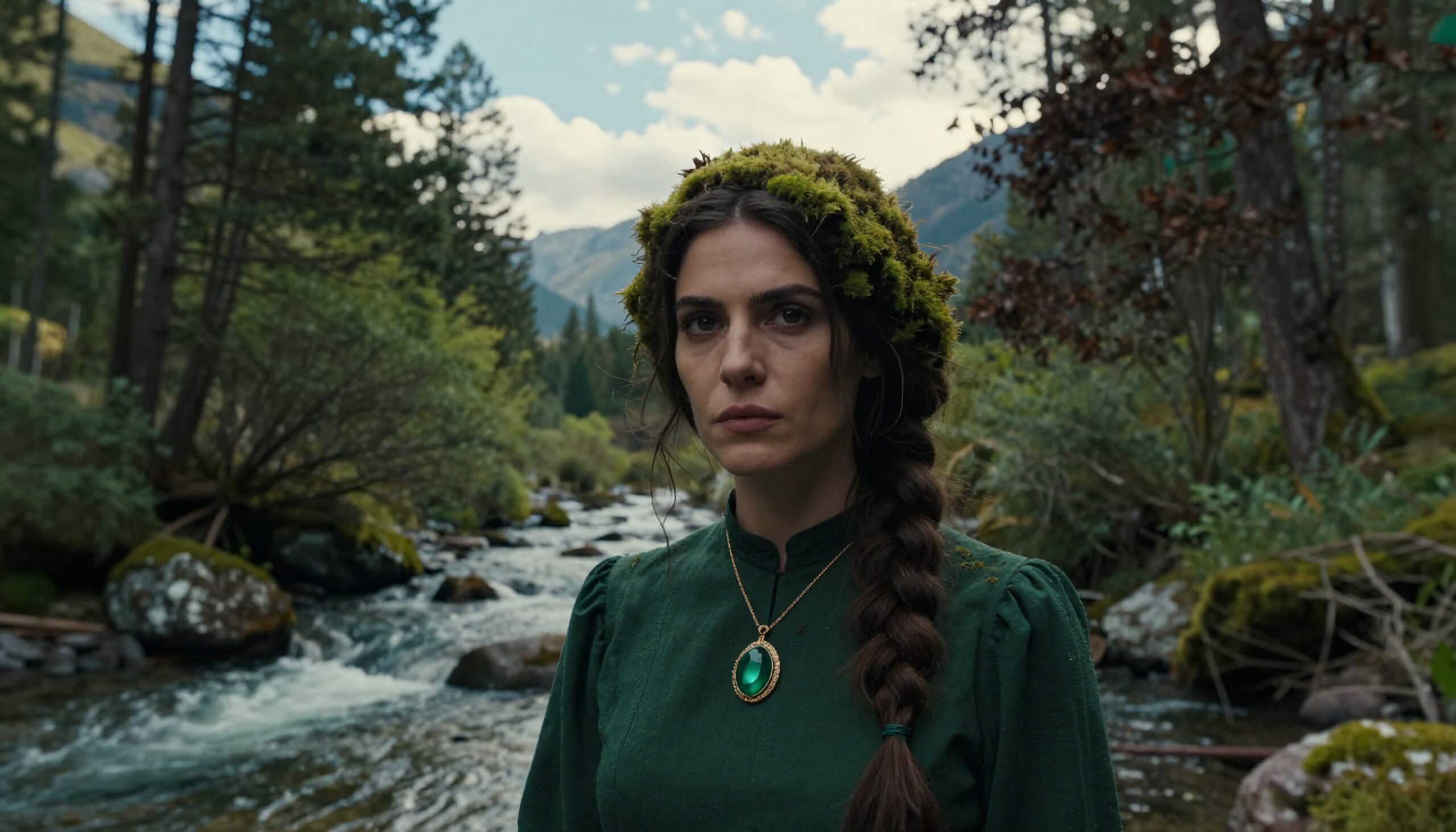 Mystical Woman in Forest Setting