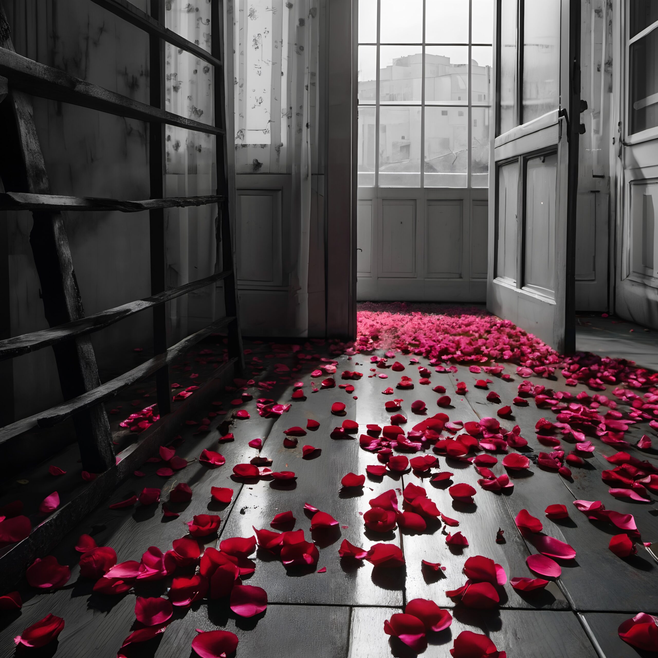 Dramatic Rose Petal Floor Trail