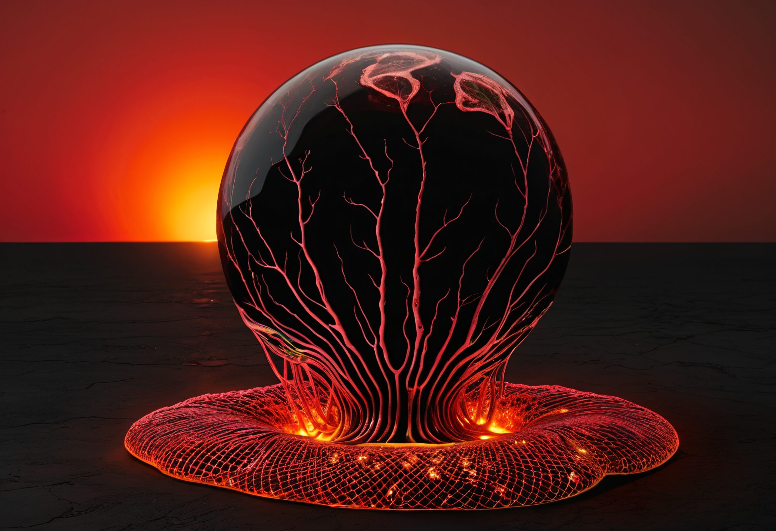 Futuristic Organic Spherical Sculpture