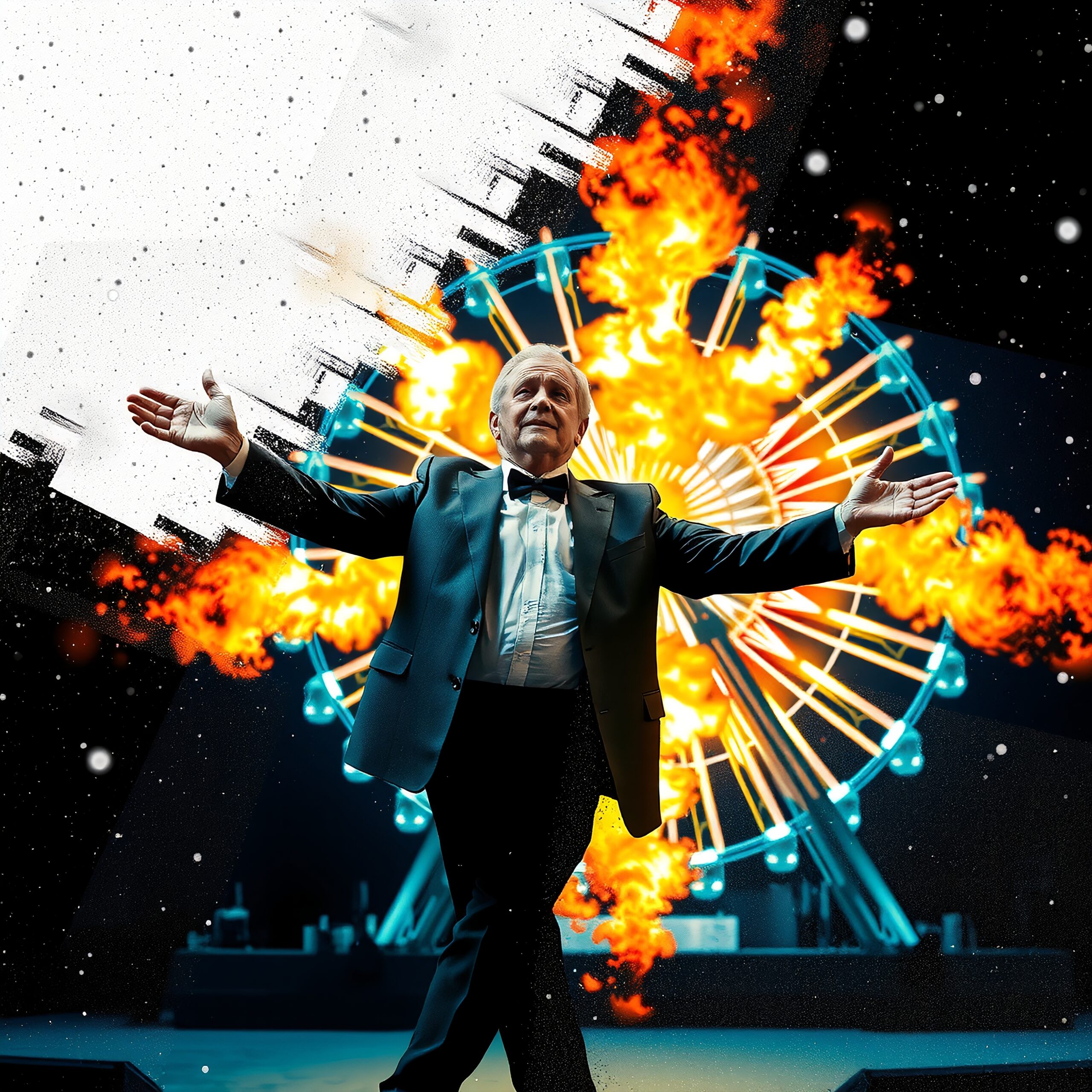 Man with Firework Ferris Wheel
