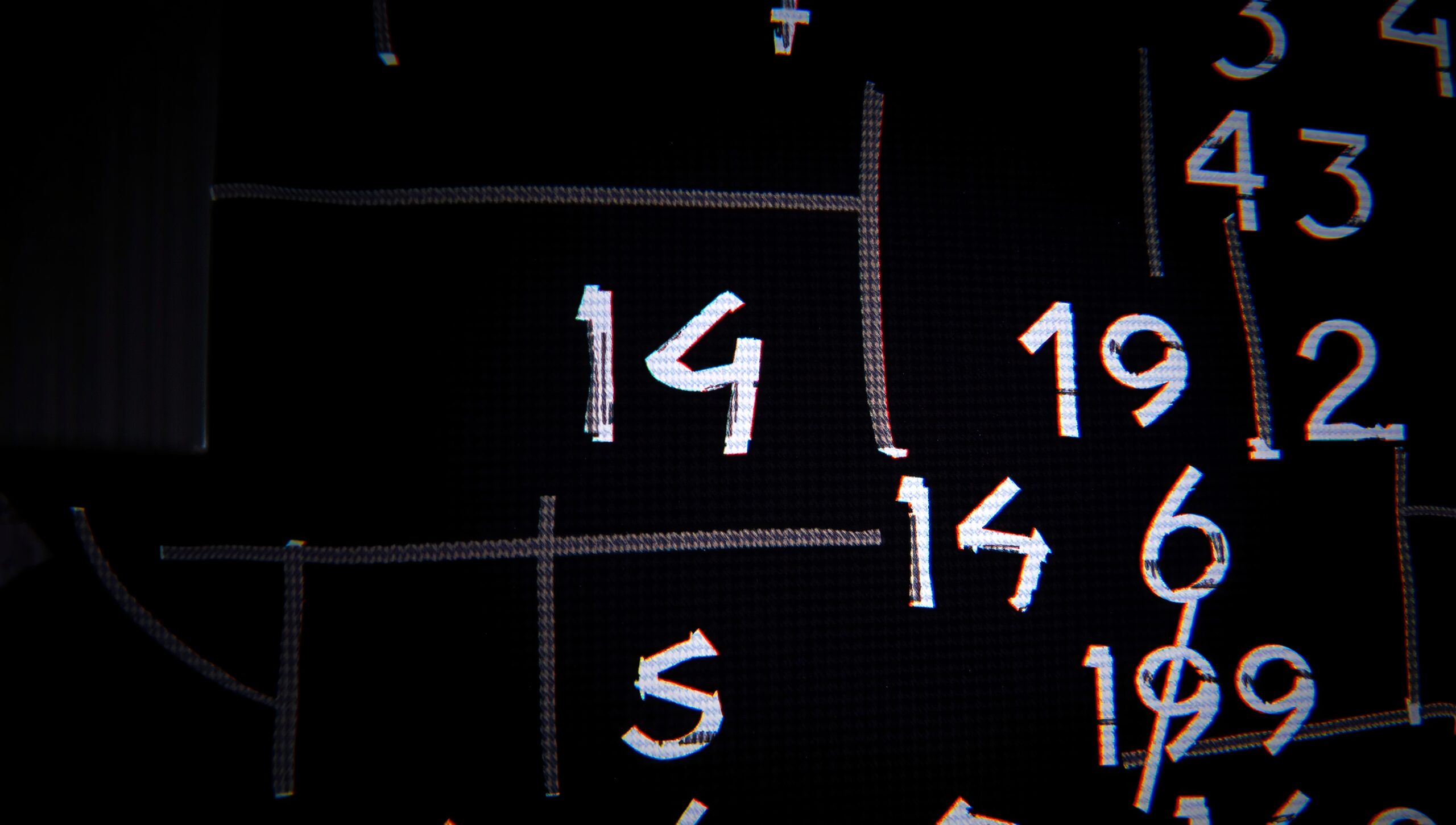 Abstract Numbers on Dark Grid