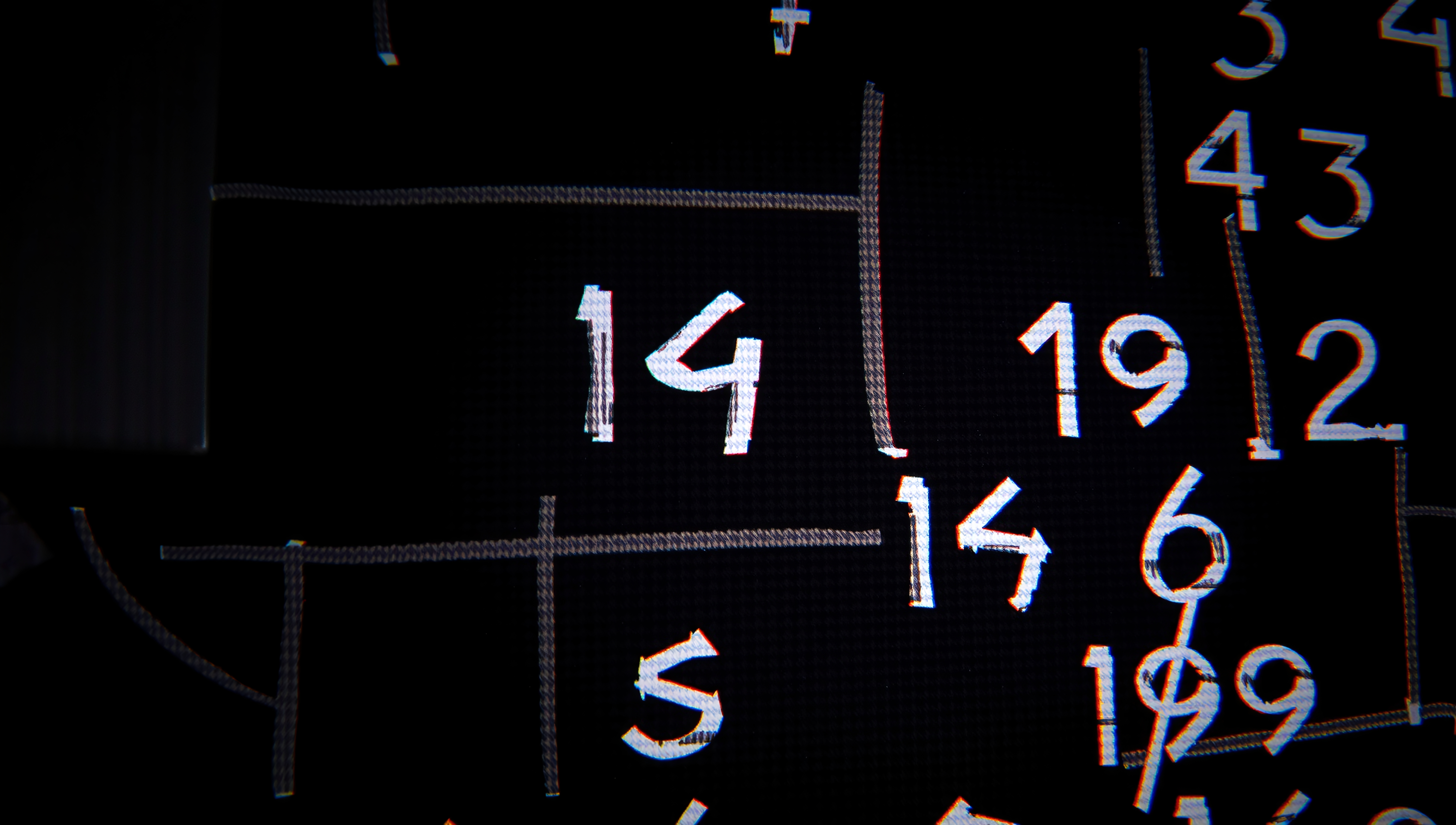 Abstract Numbers on Dark Grid
