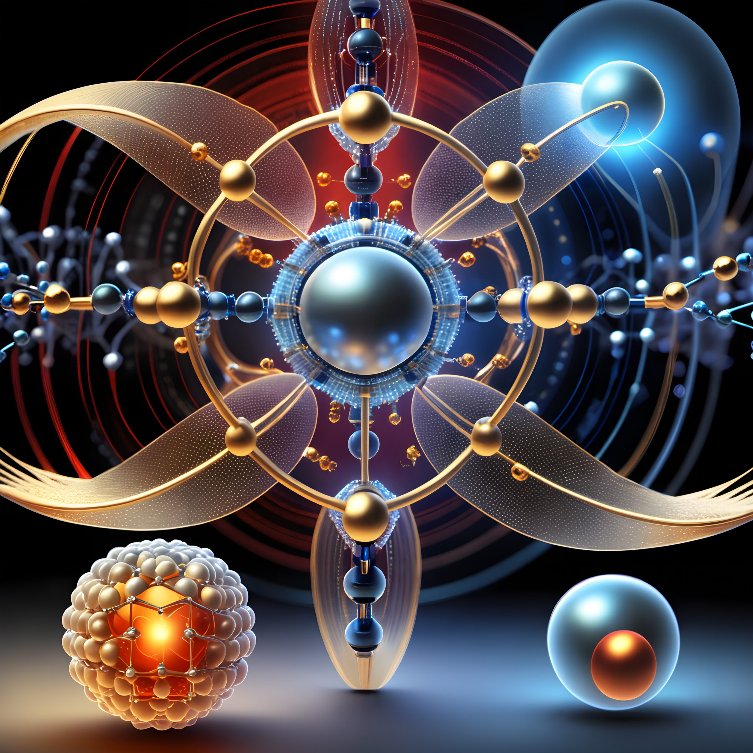 Futuristic Atomic Structure Illustration