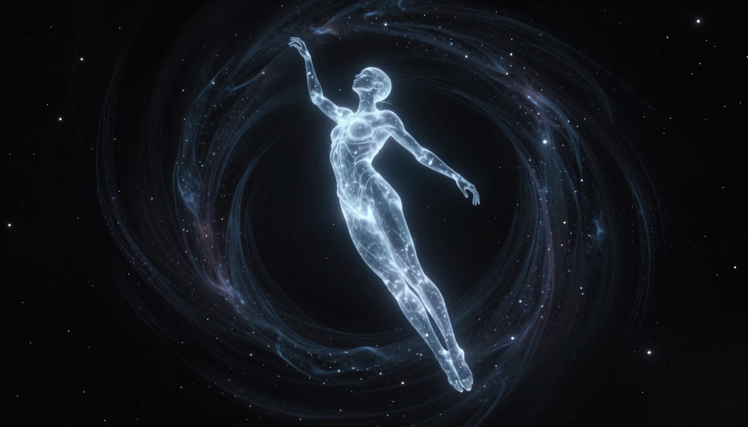 Celestial Figure in Cosmic Dance