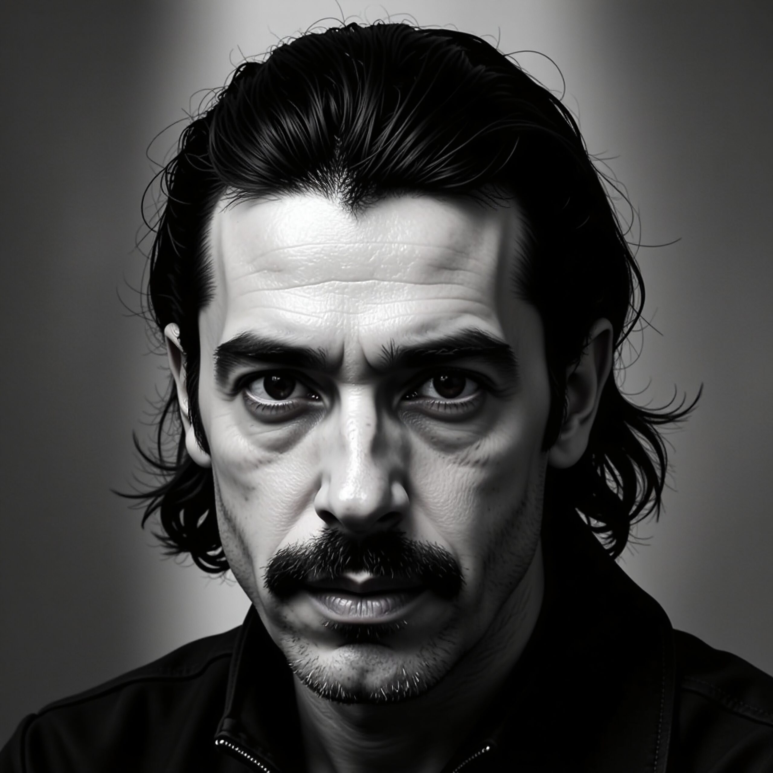 Mysterious Portrait Man in Monochrome