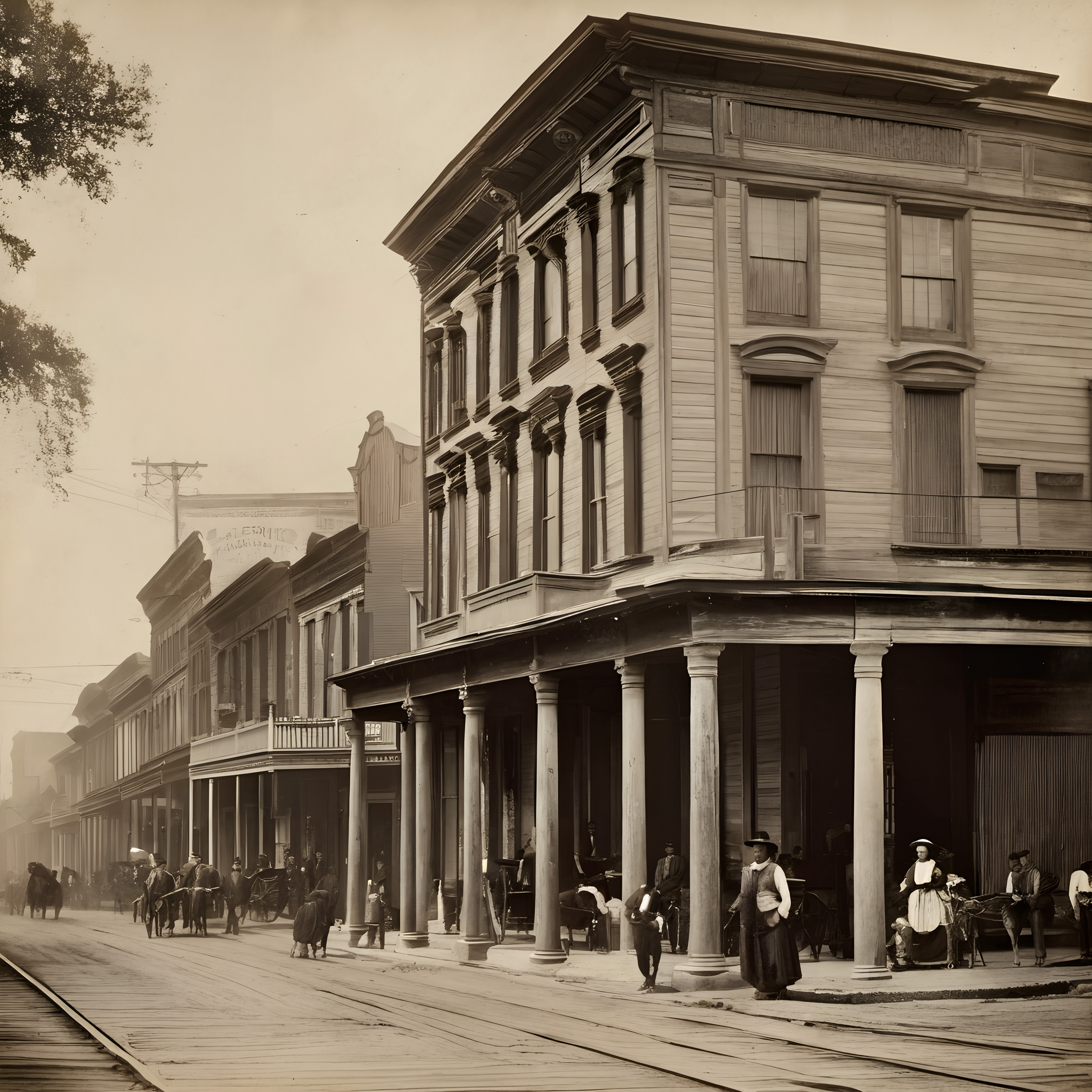 Downtown Block in Late 19th Century America