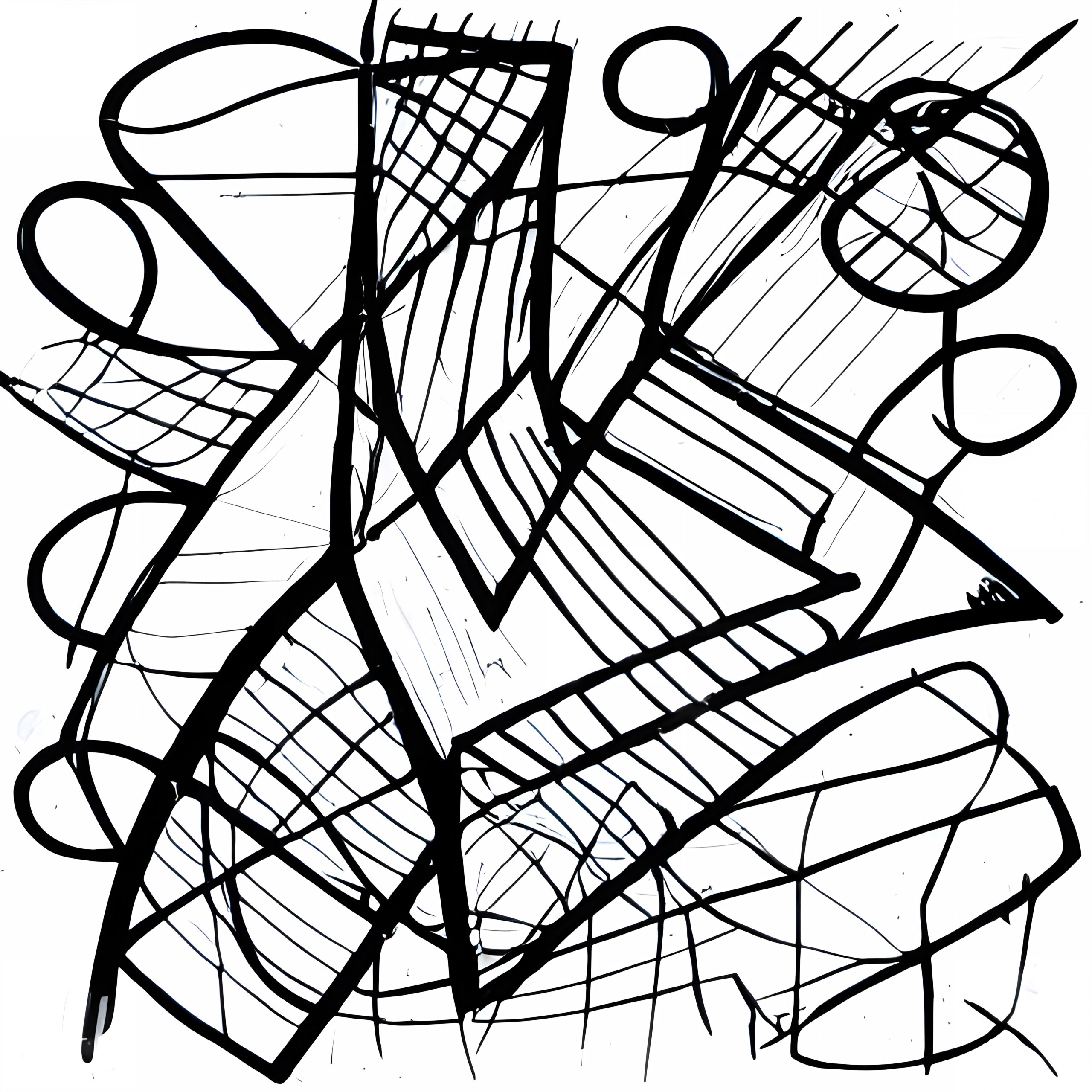 Abstract Lines and Shapes Artwork