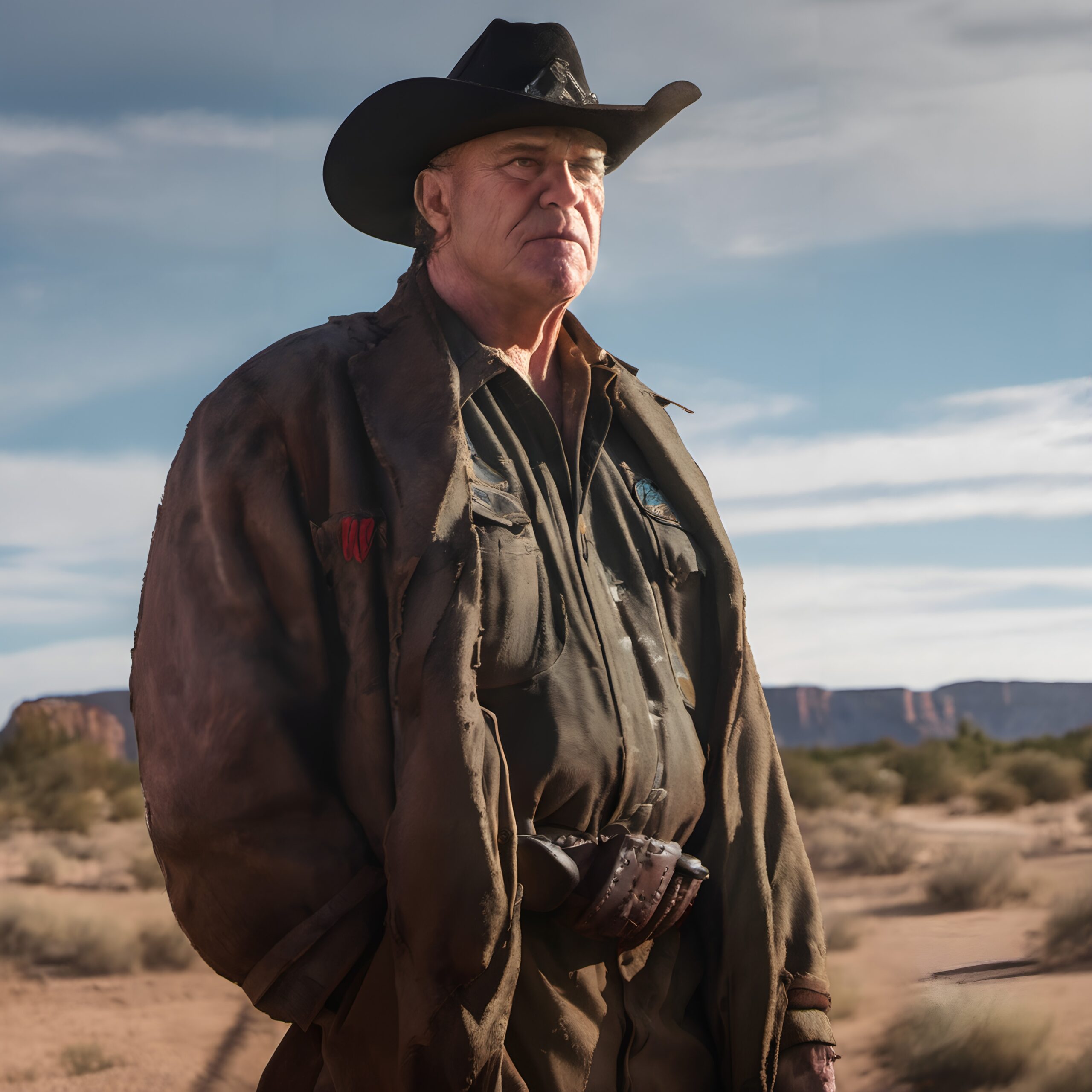 Desert Cowboy in Rugged Attire