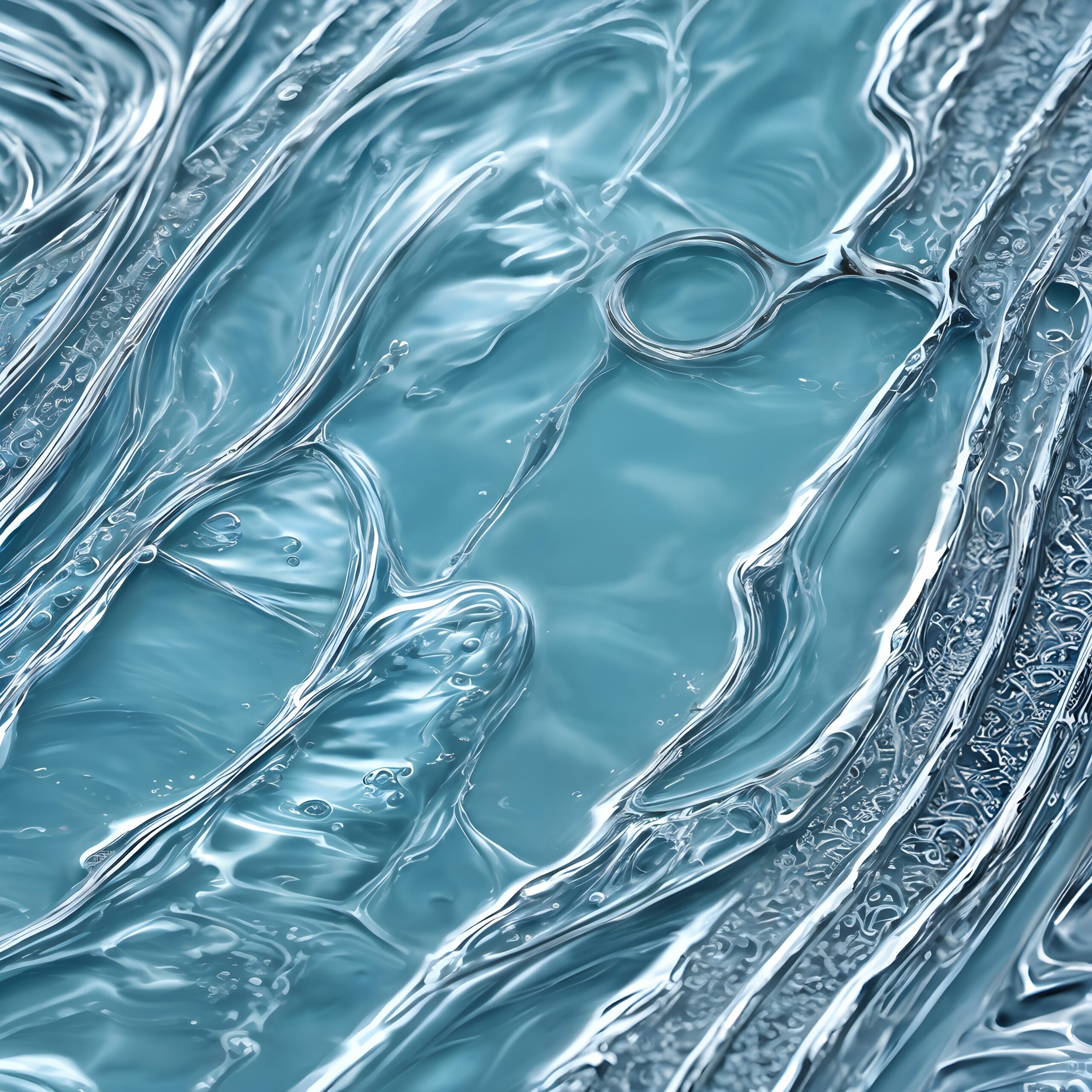 Fluid Dynamics in Blue Abstract