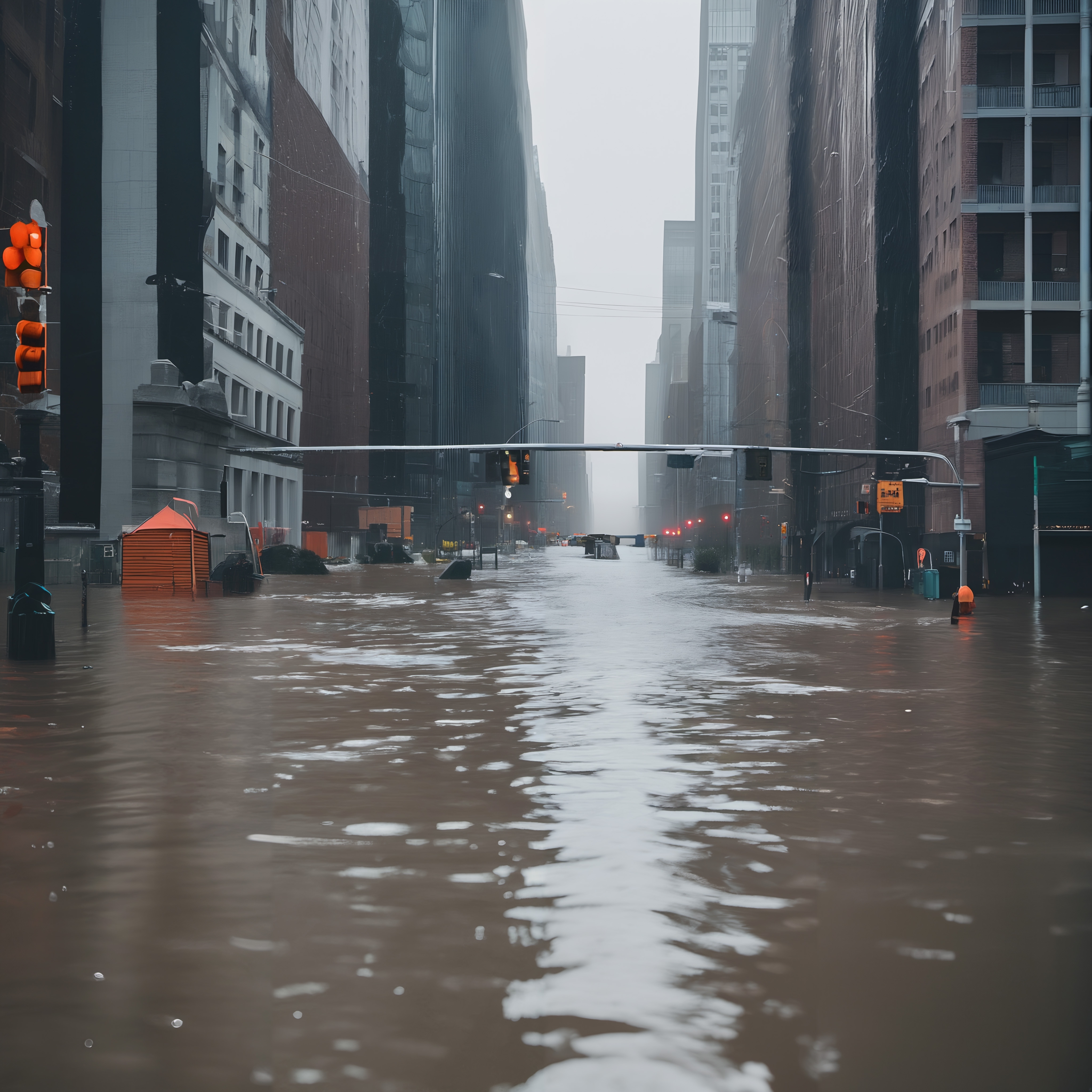 Urban Streets Suffering Severe Flood