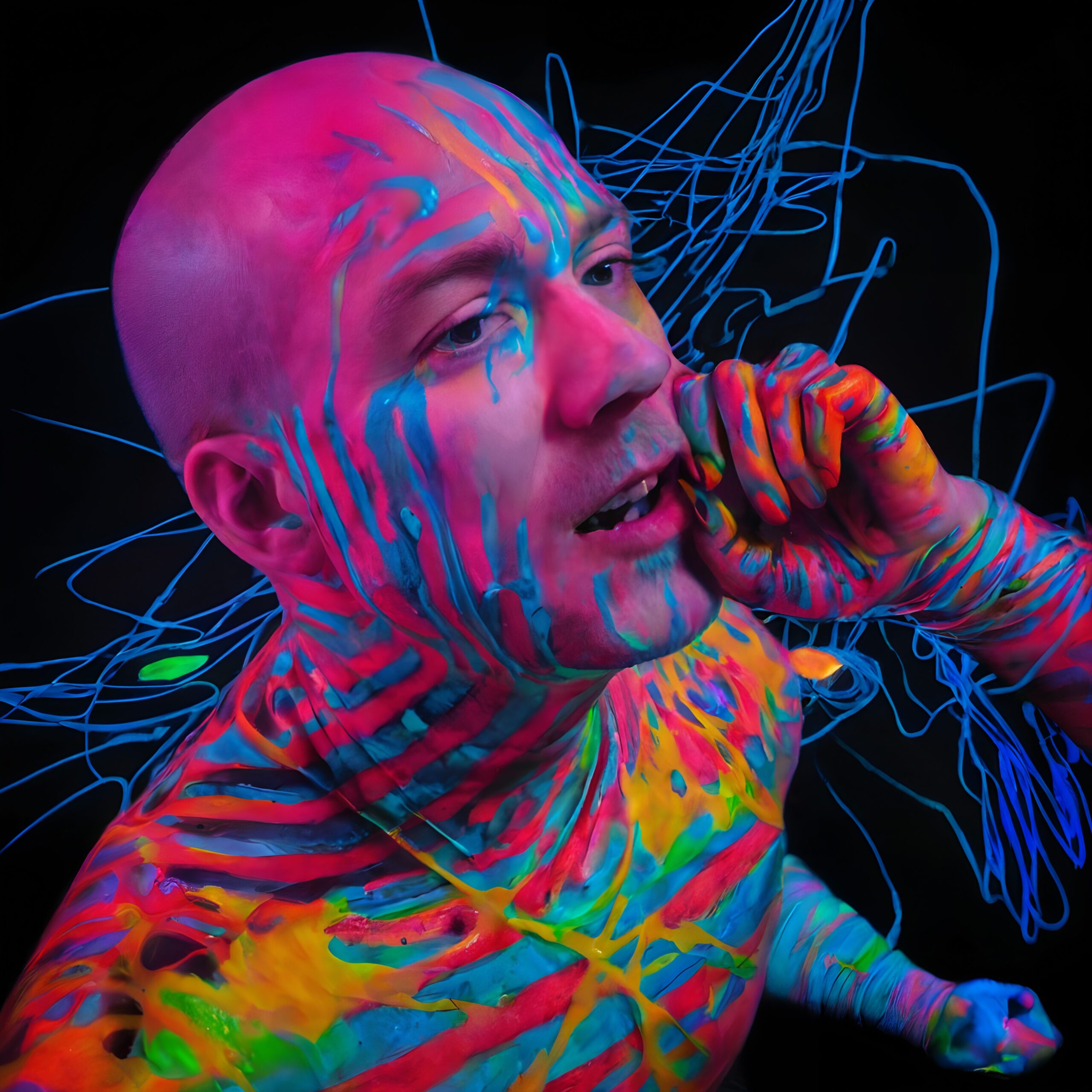 Vibrant Neon-Glow Body Paint