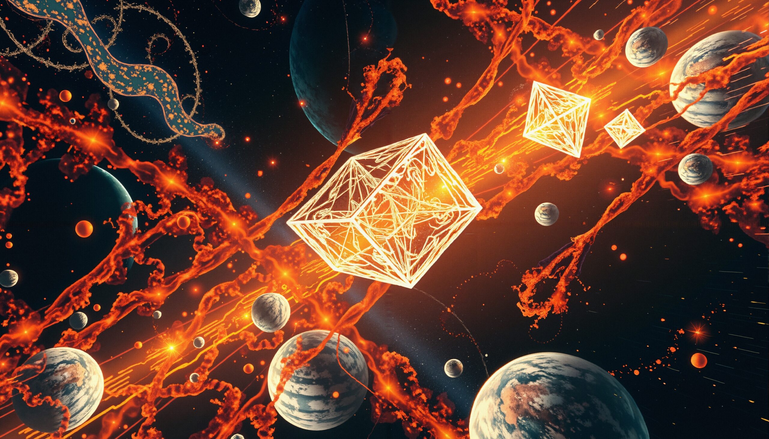 Interstellar Dance of Geometric Shapes