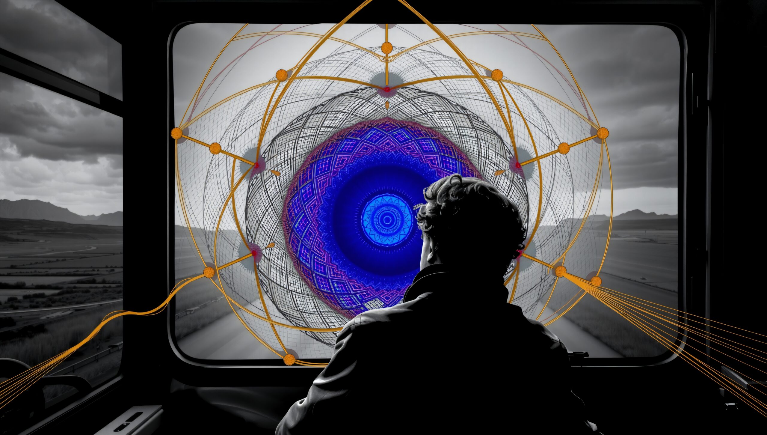 Contemplation Through Kaleidoscope Window