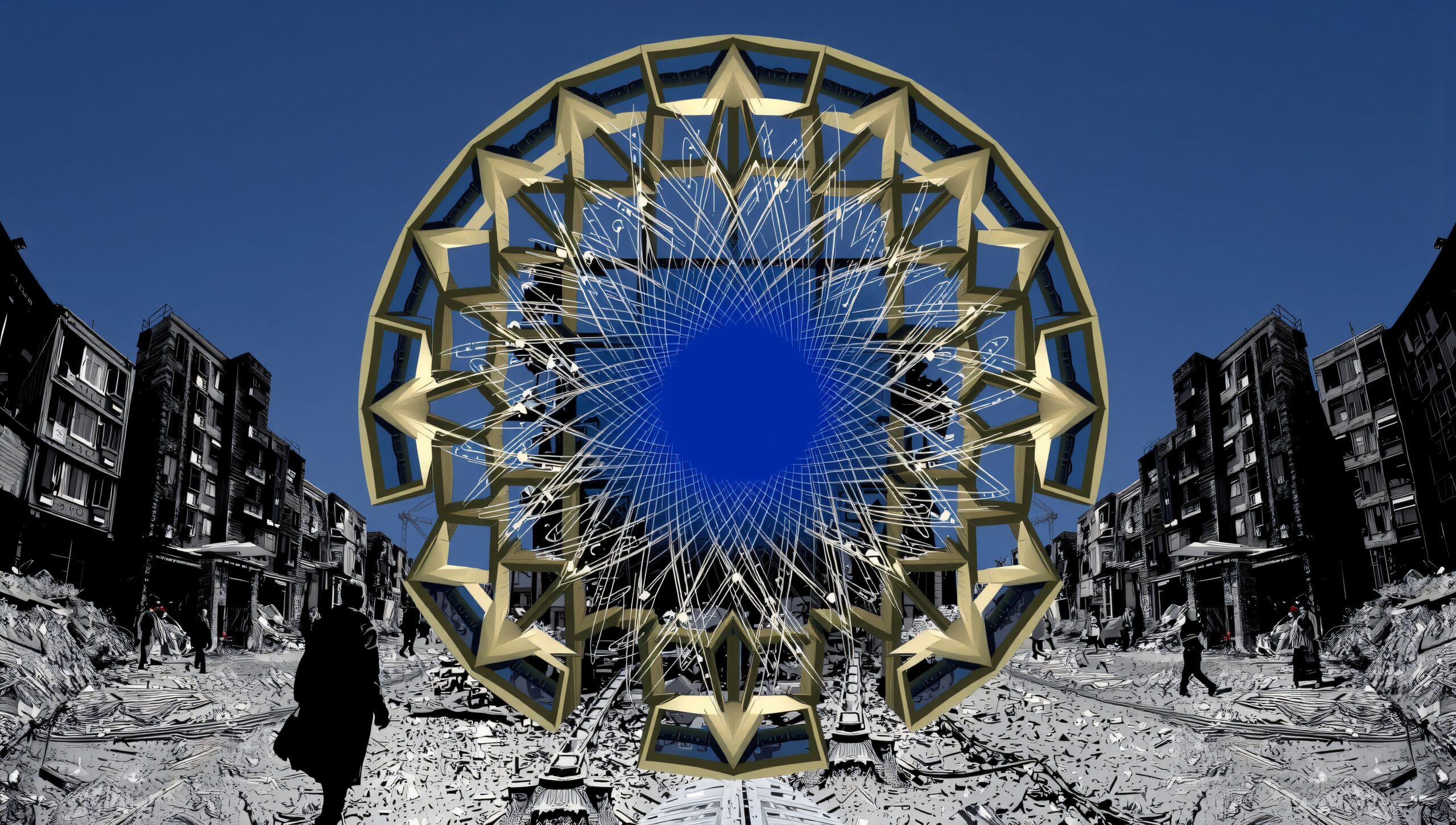 Architectural Contrast in Urban Ruin