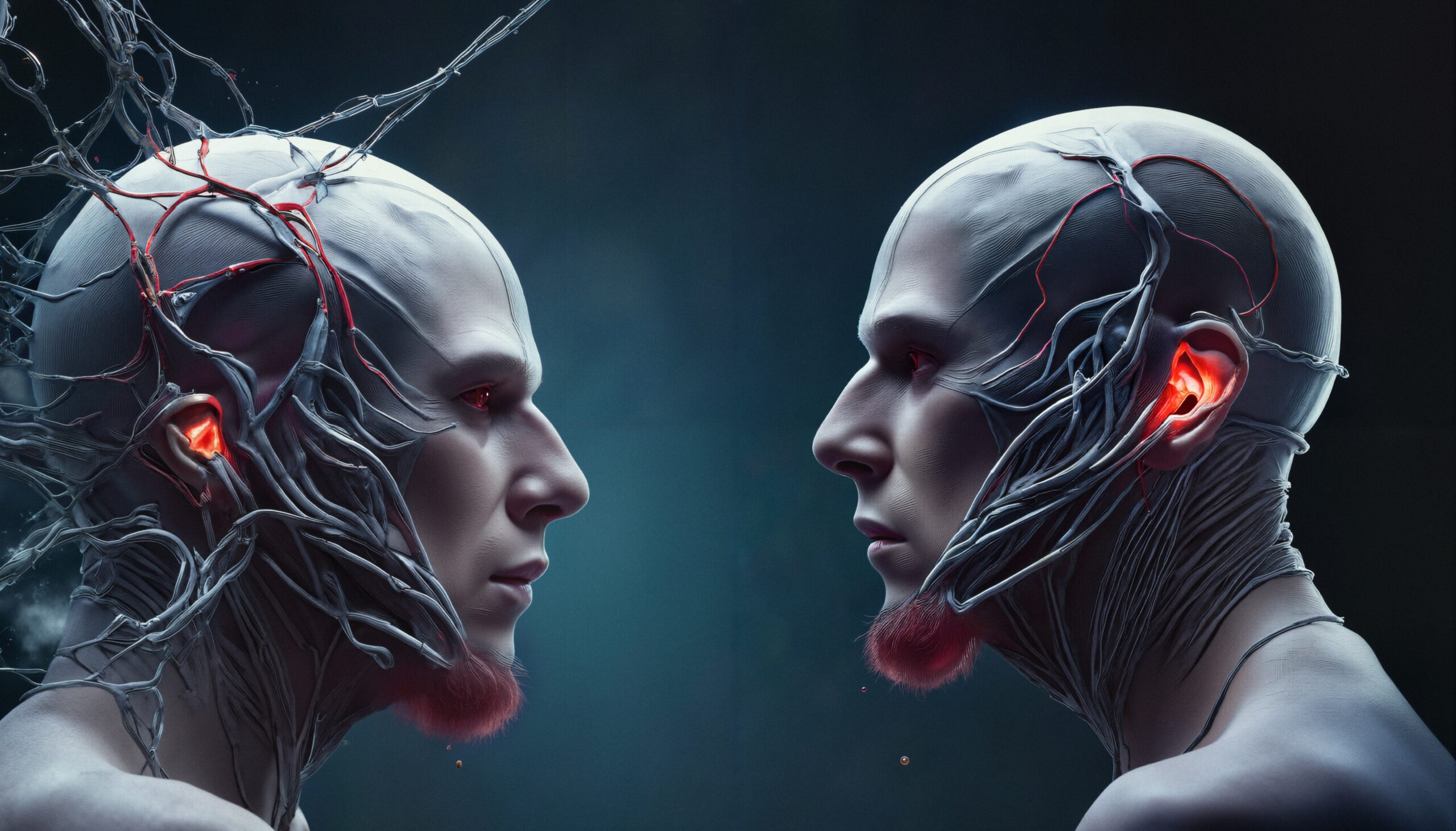 Cybernetic Standoff Glowing Connections