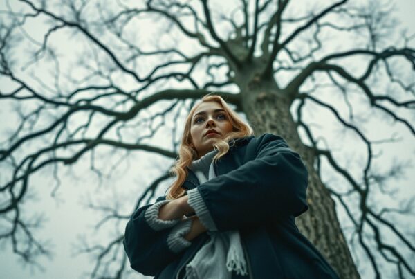 Contemplative Moment Beneath Tree Canopy