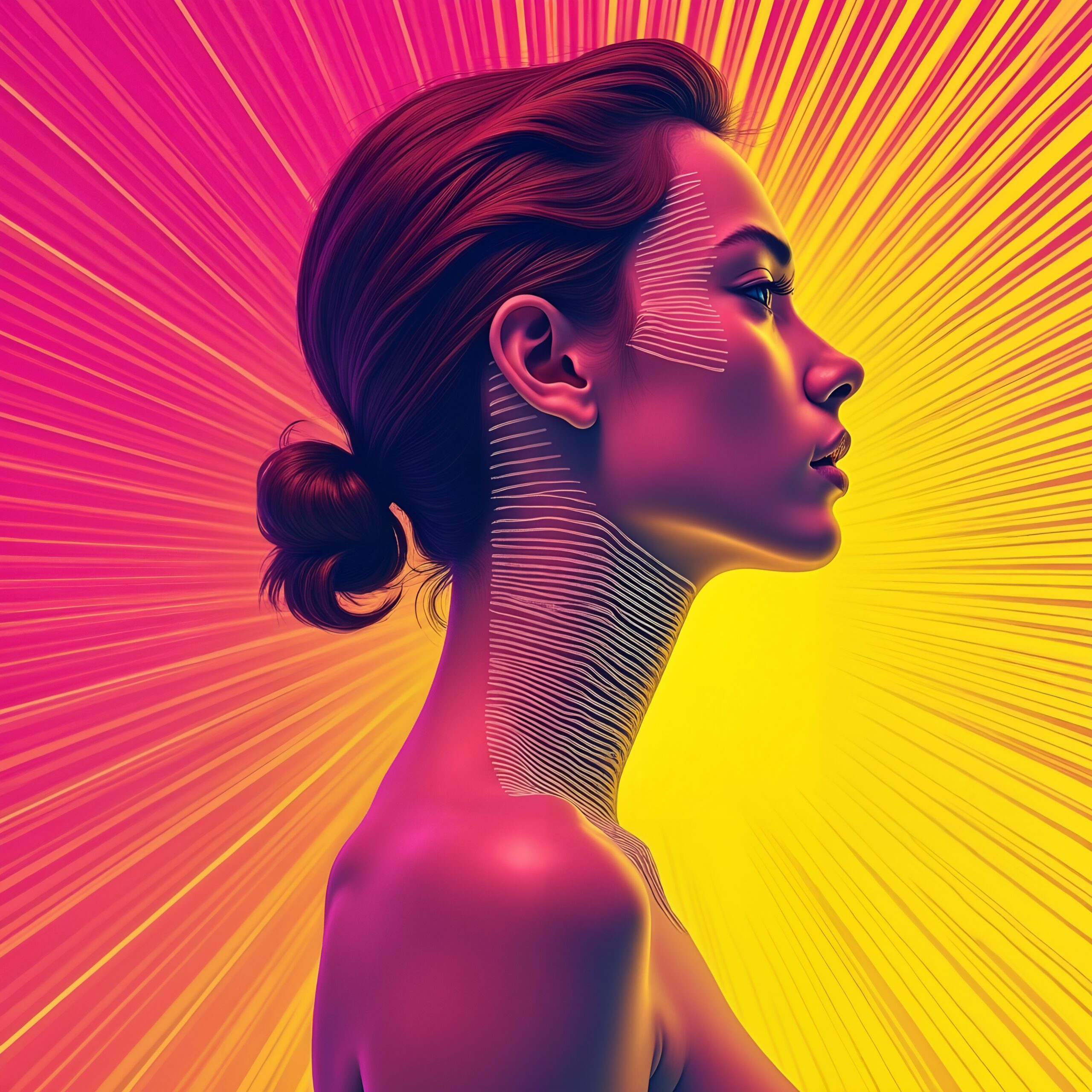 Vibrant Portrait in Profile View