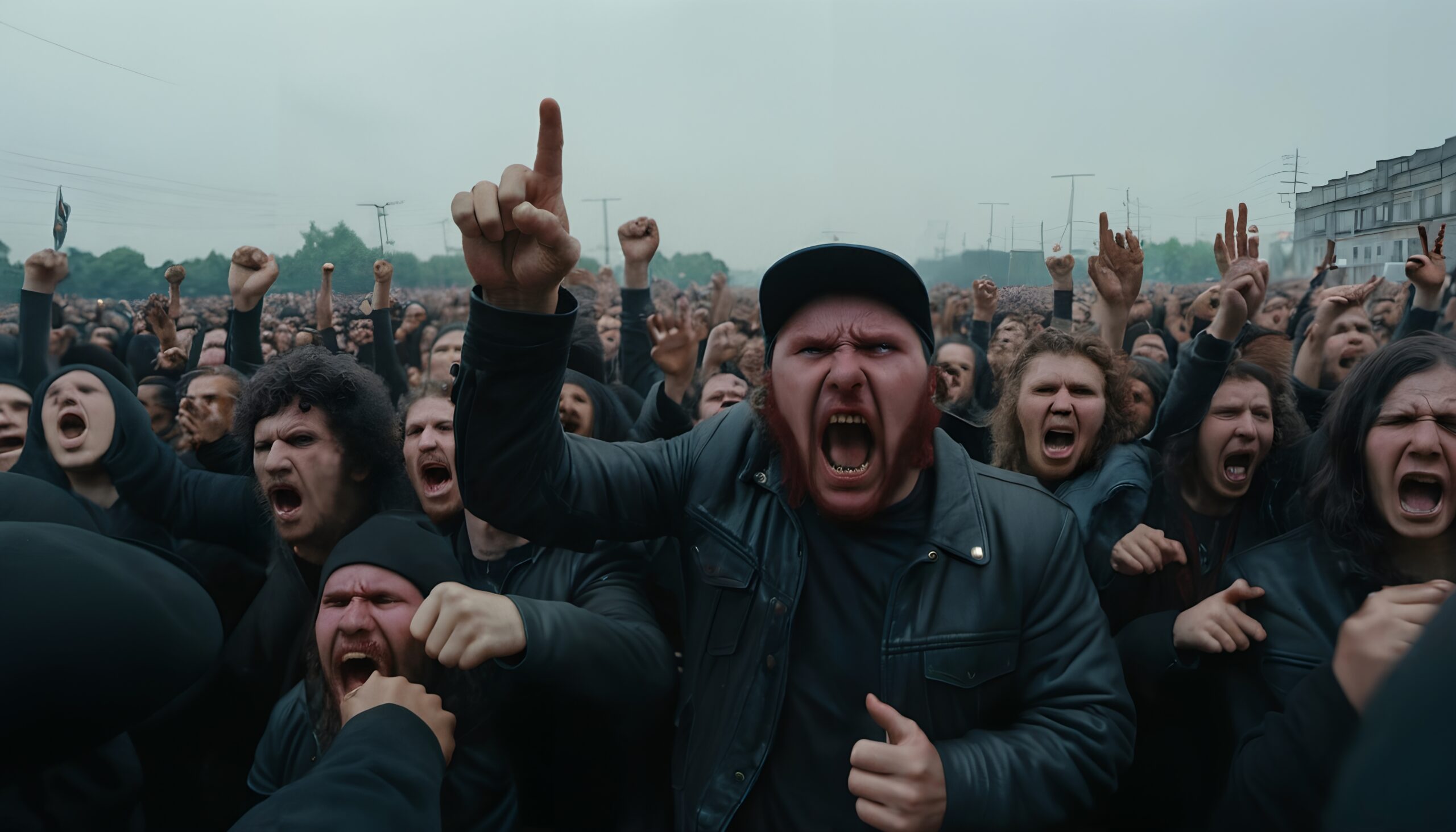 Unified Protestors Raise Fists