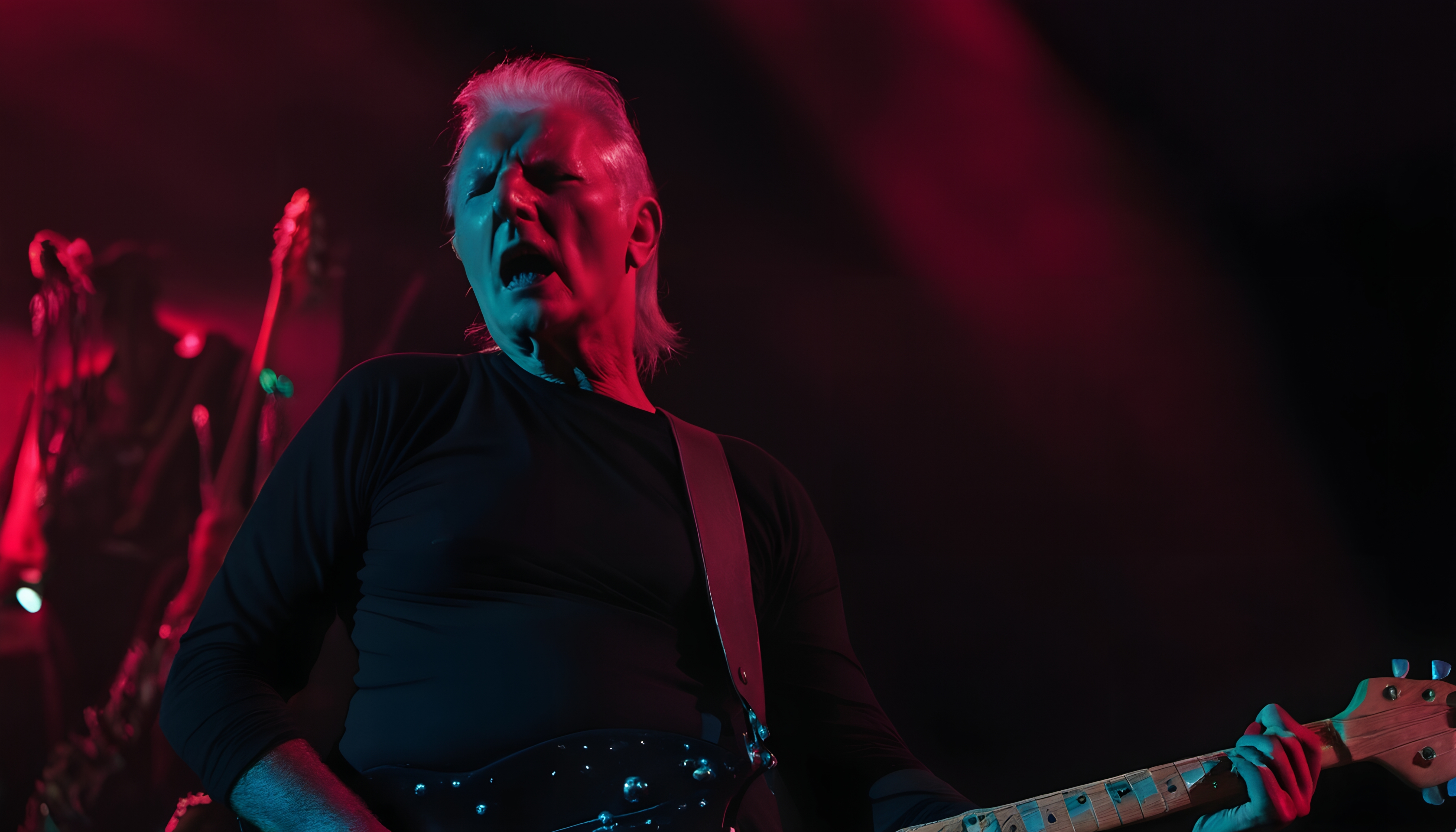 Electric Guitarist Onstage In Concert