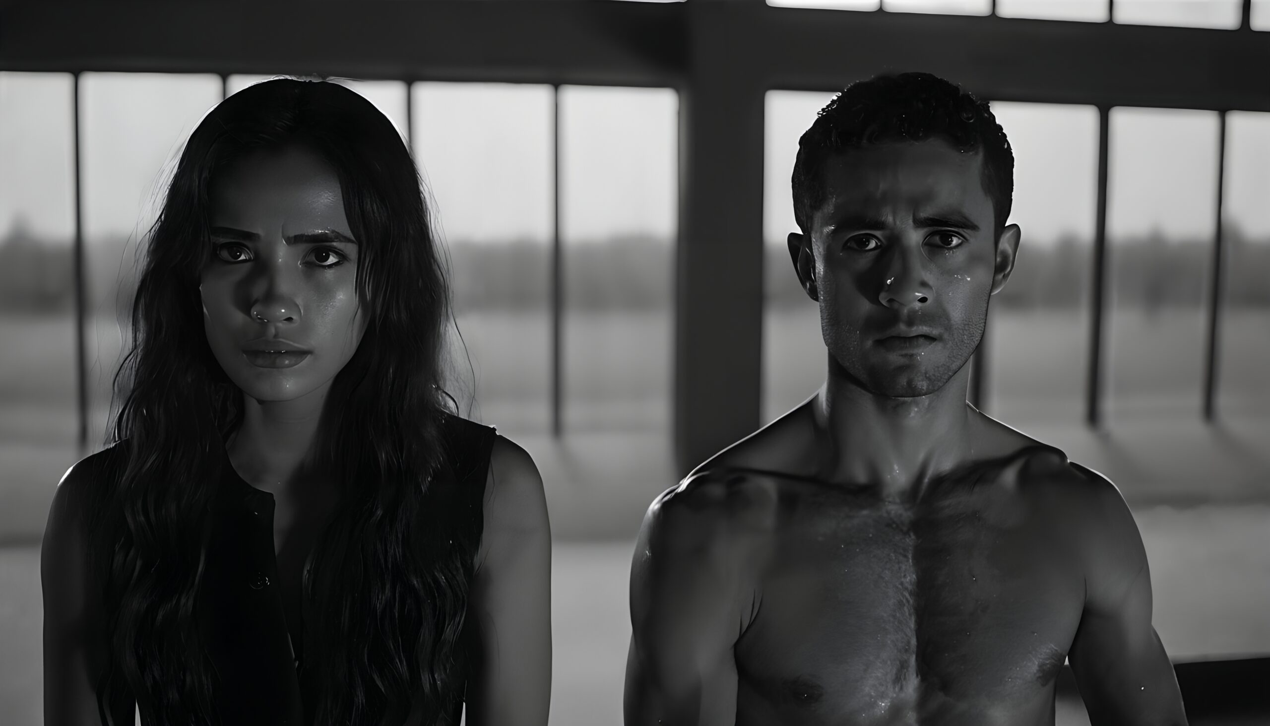 Intense Gaze in Dim Light