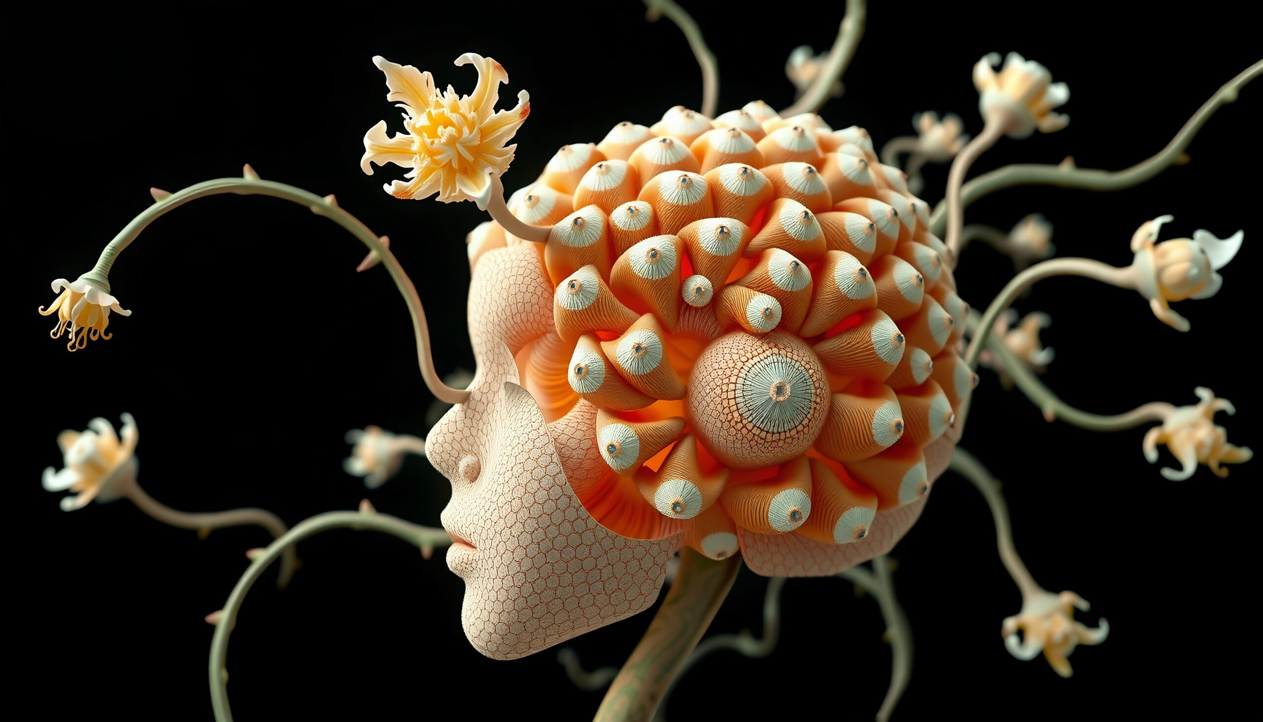 Nature-Inspired Surrealistic Human Head