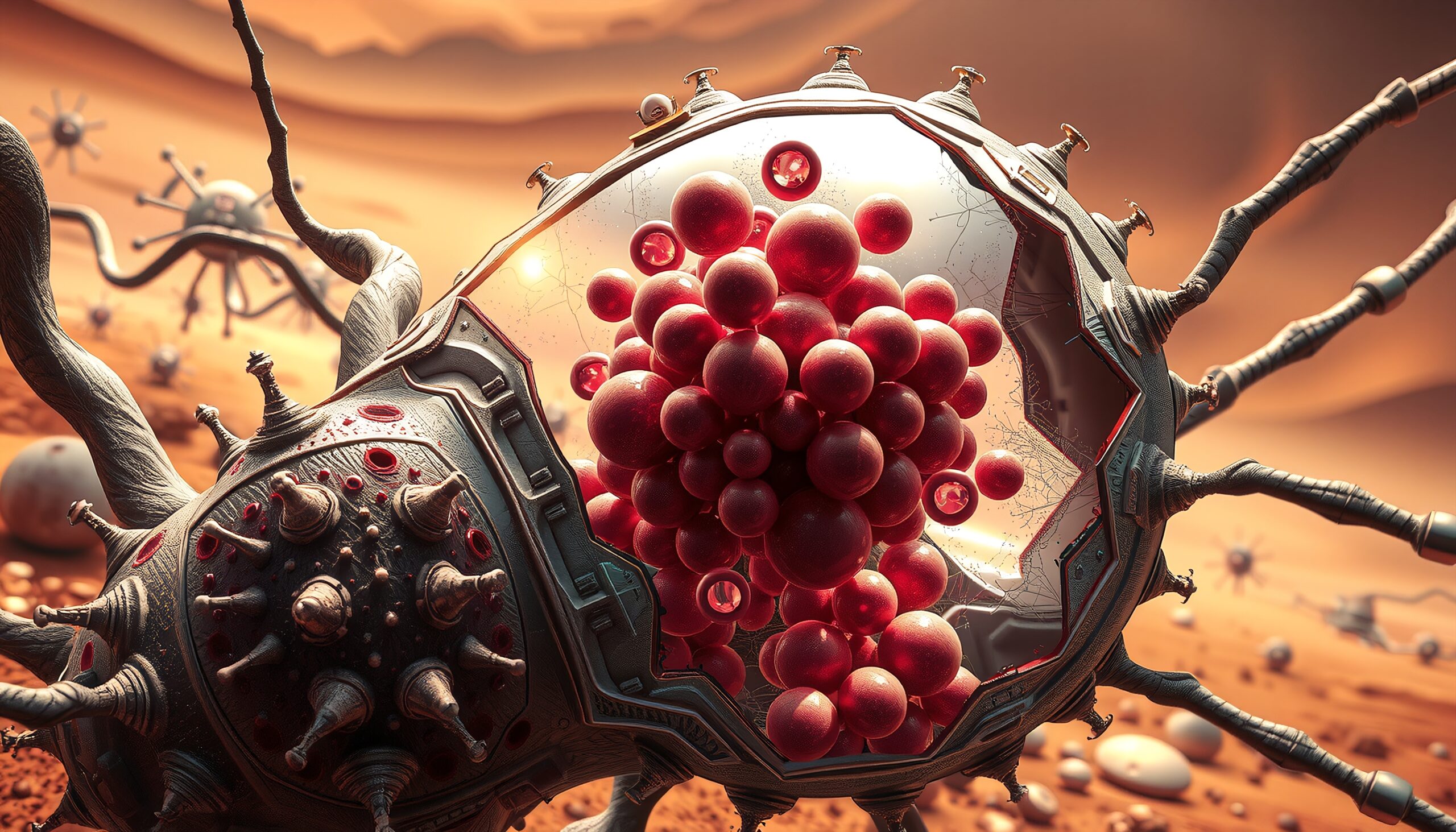 Futuristic Microbial Structure Landscape