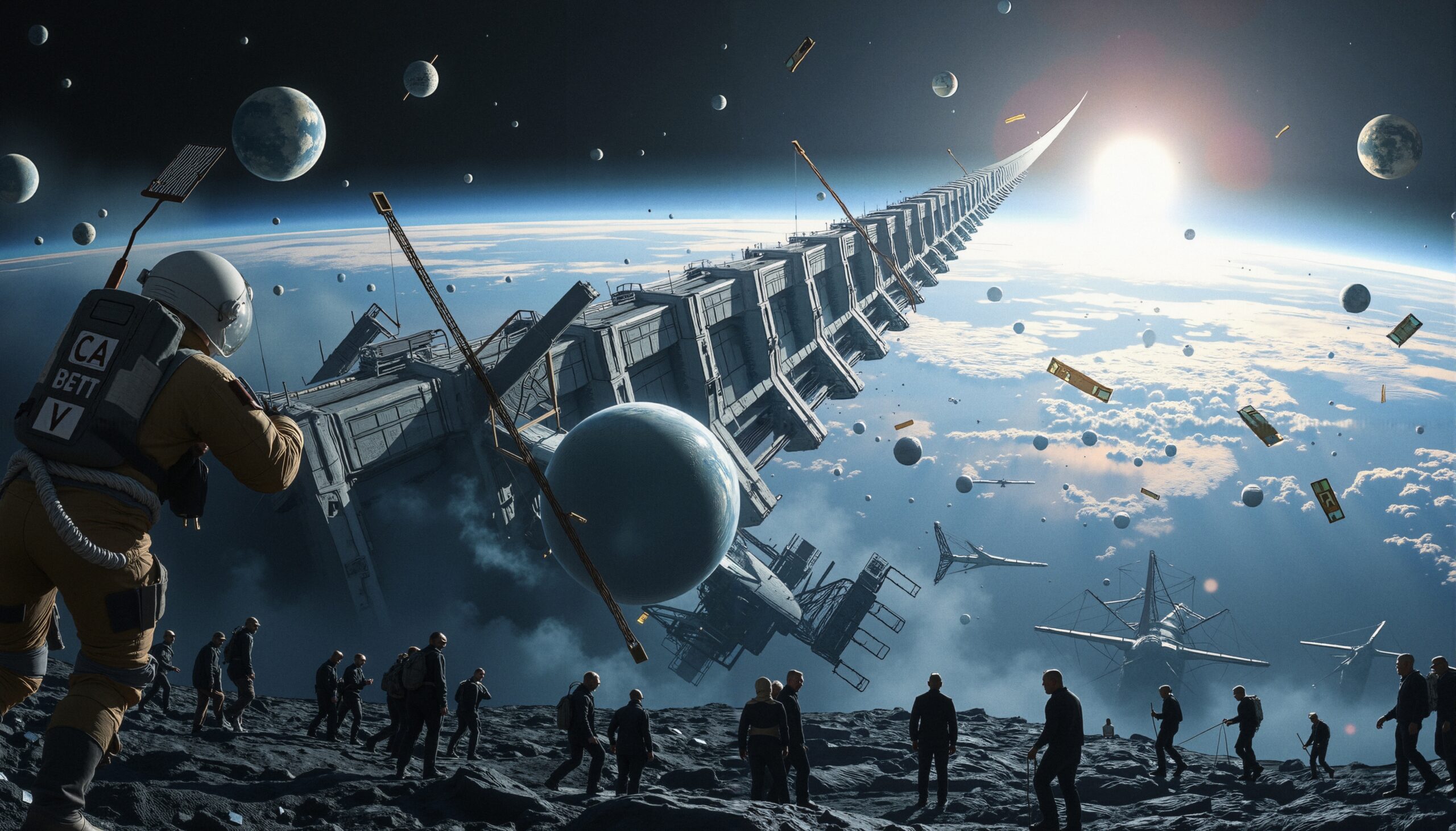Futuristic Space Elevator Exploration