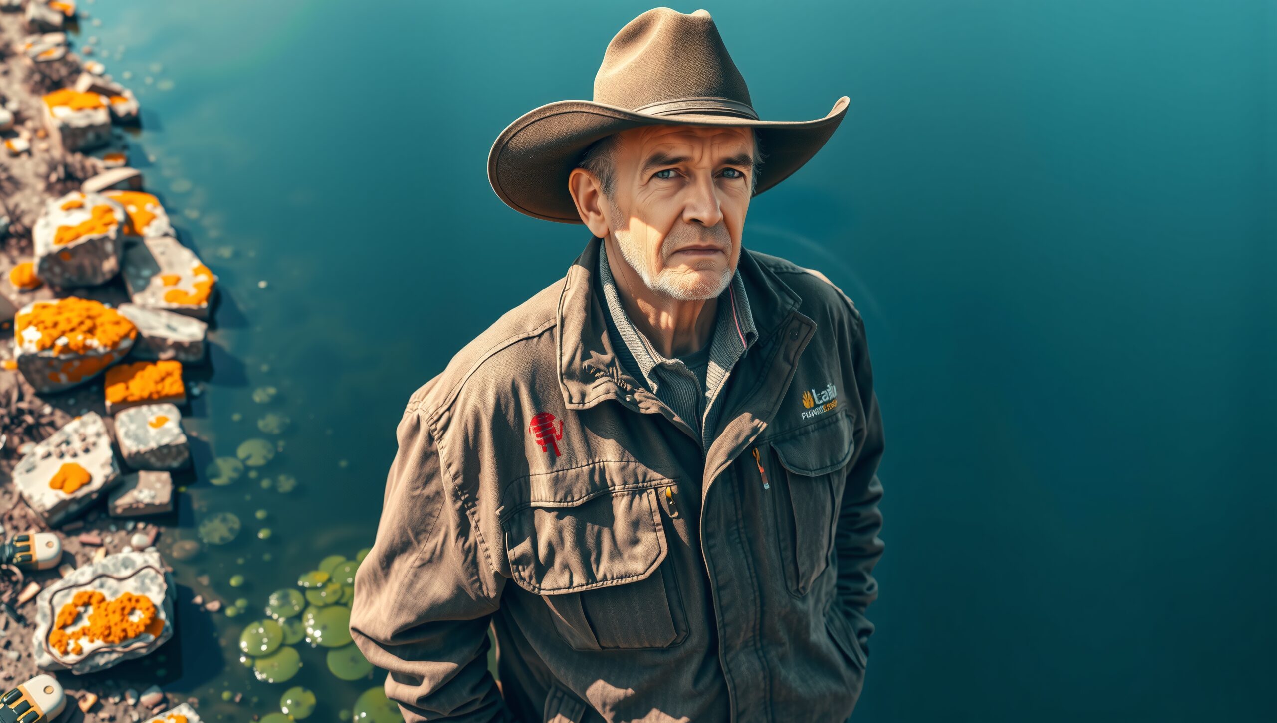 Reflective Man by Serene Water