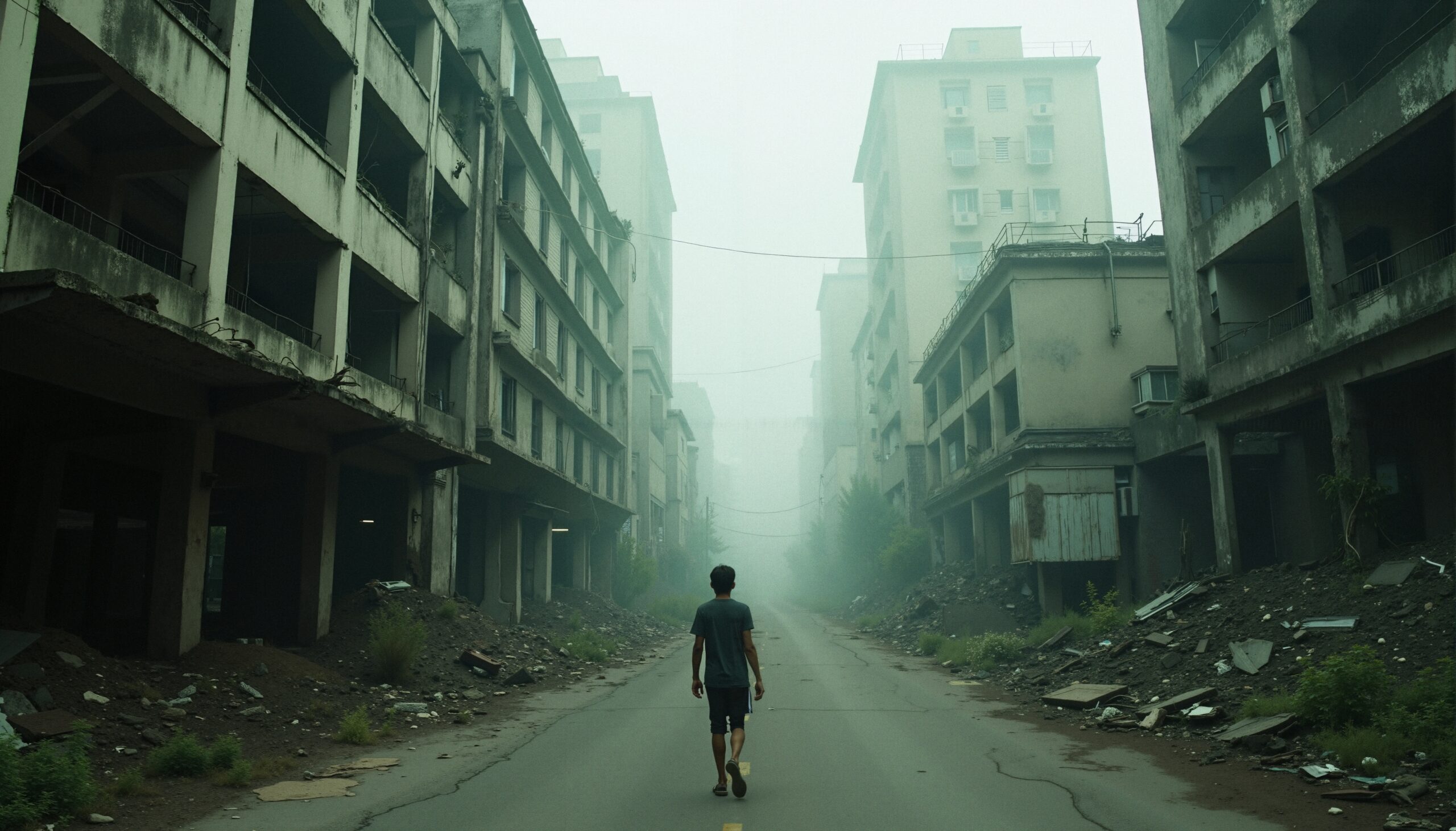 Solitary Walk in Abandoned City