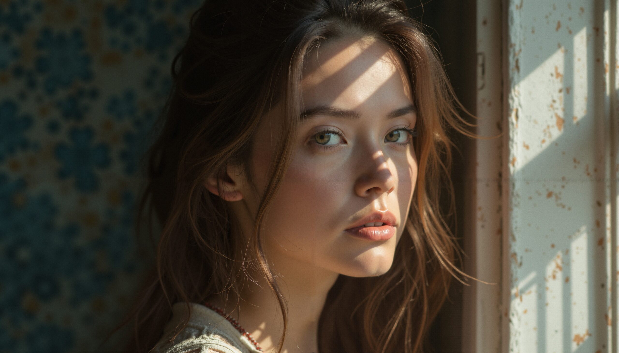Sunlit Windowsill Portrait Photography