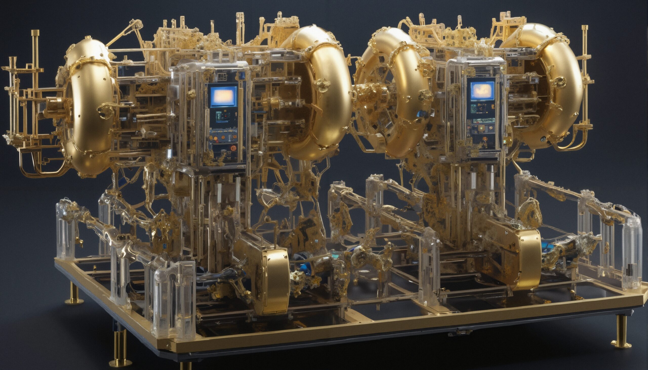 Futuristic Transparent Gold Machinery