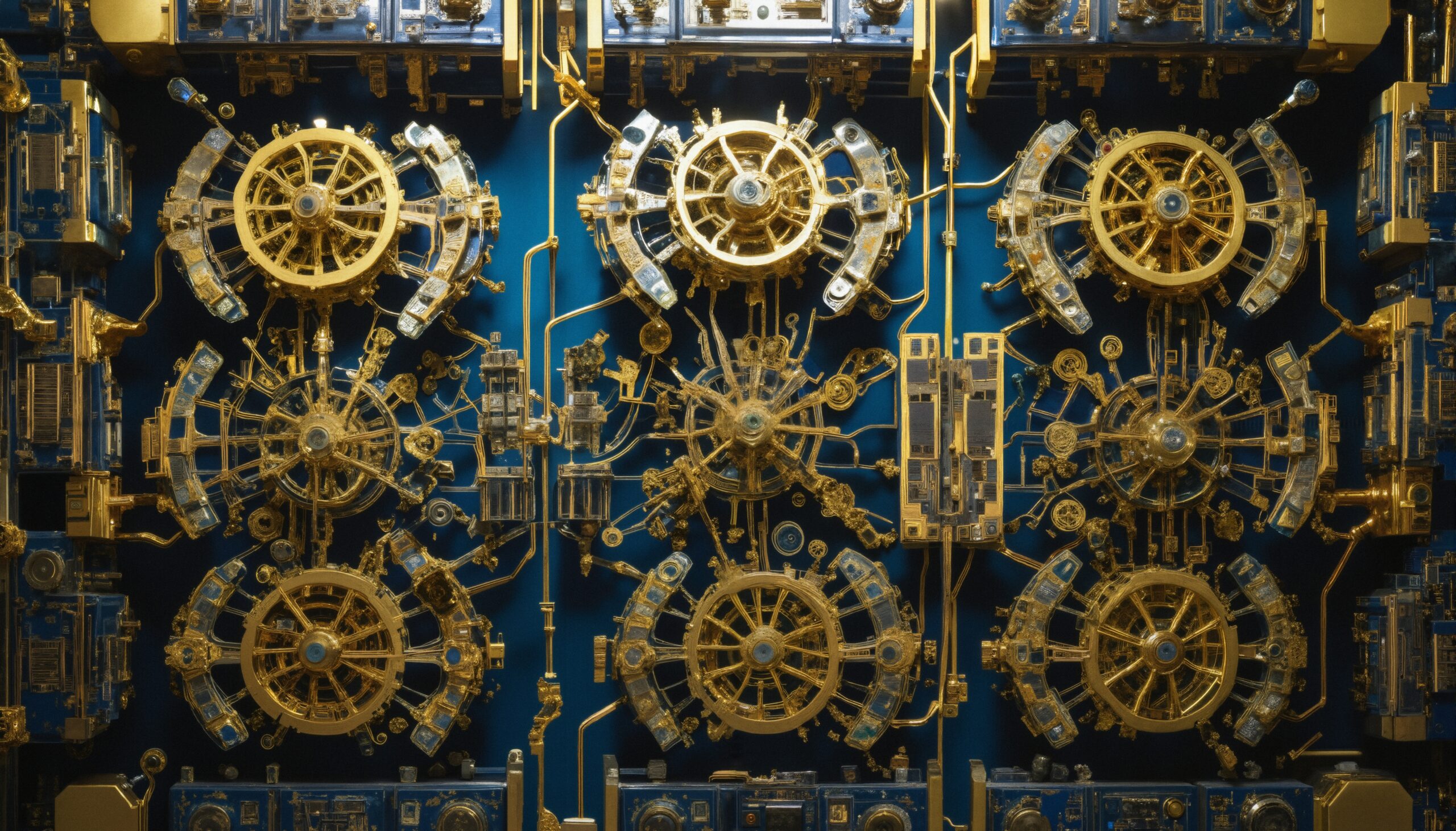 Intricate Golden Clockwork Display
