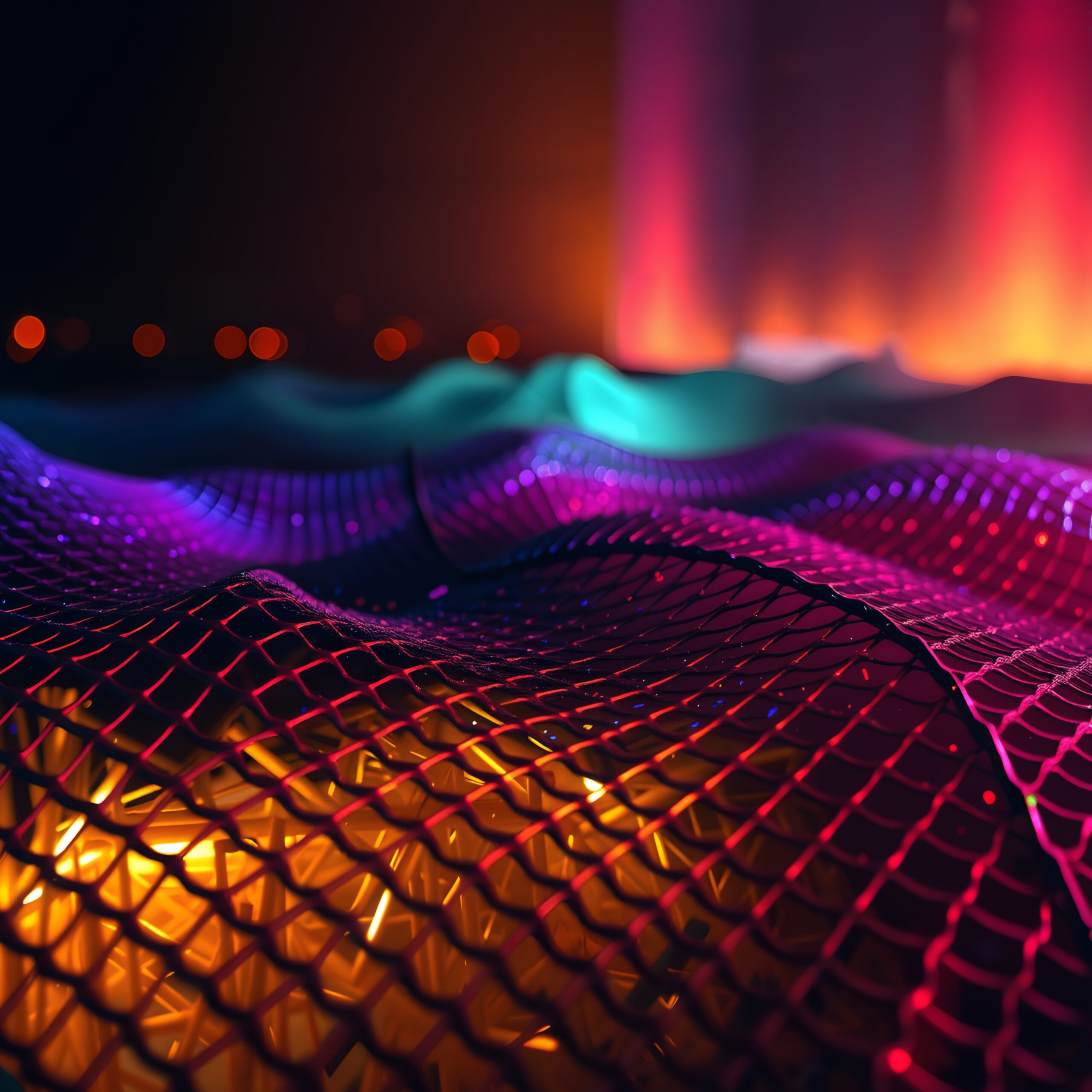 Vibrant Abstract Mesh Landscape
