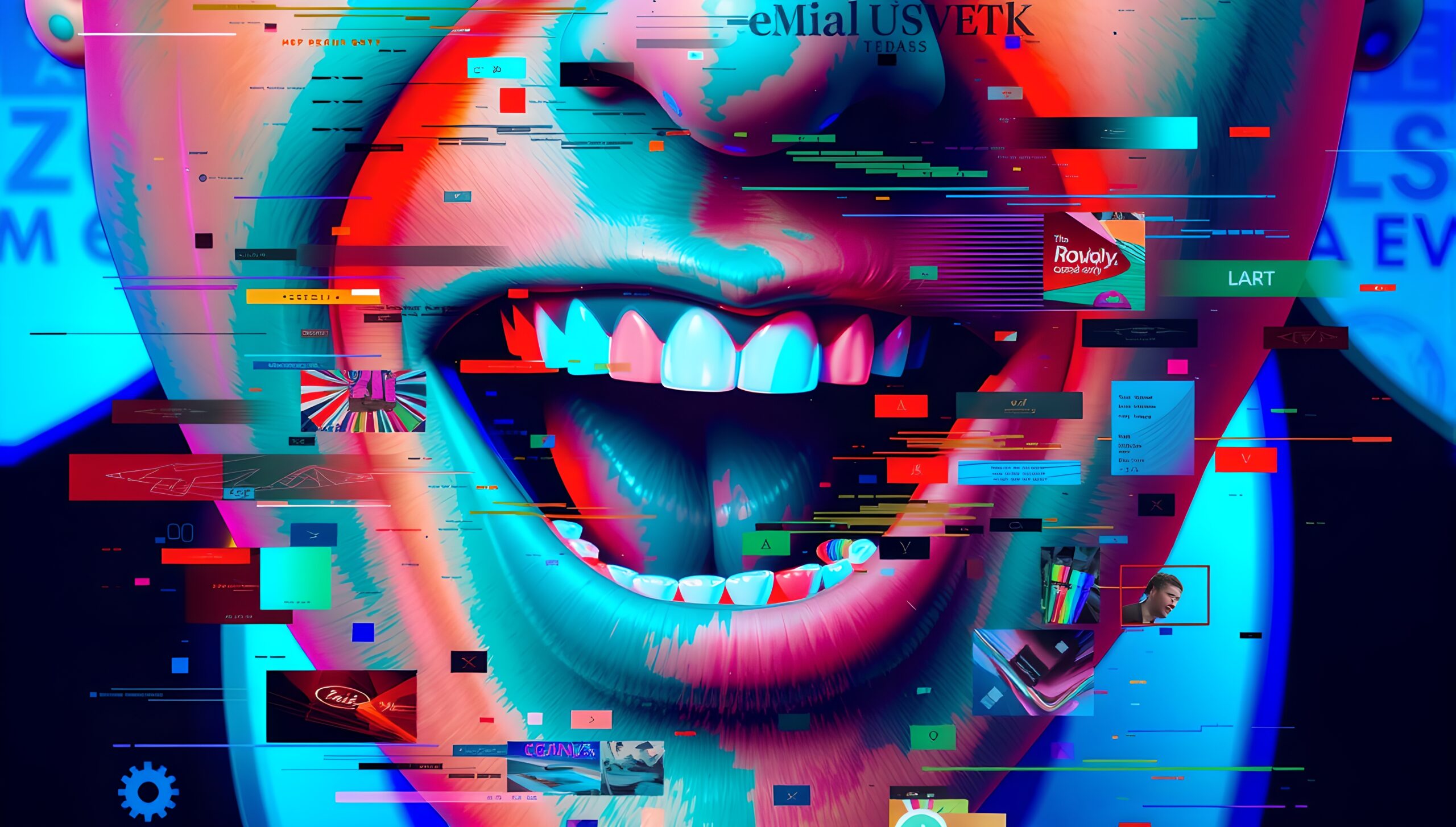 Digital Glitch Smile Art Piece