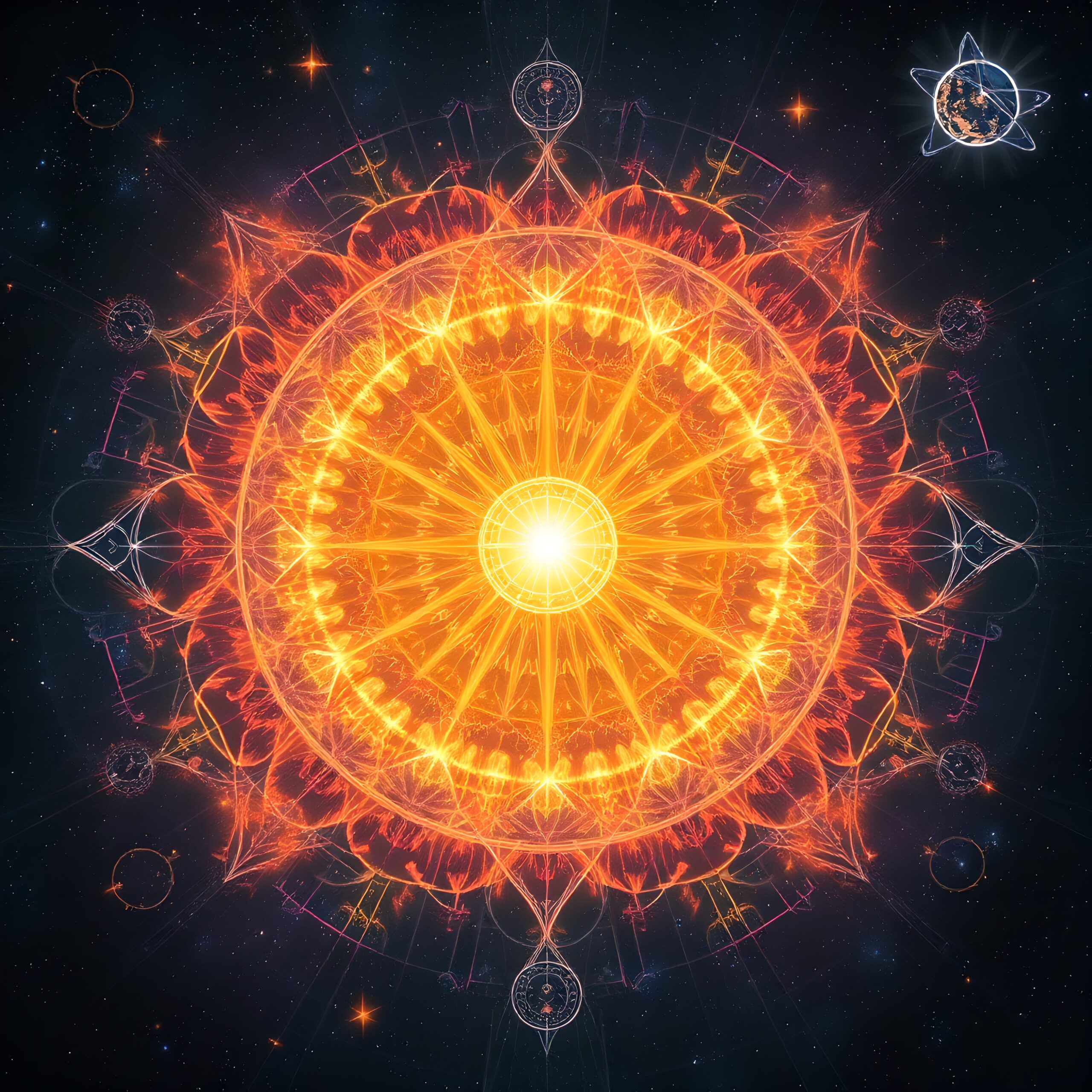 Celestial Mandala Illuminates Cosmic Night