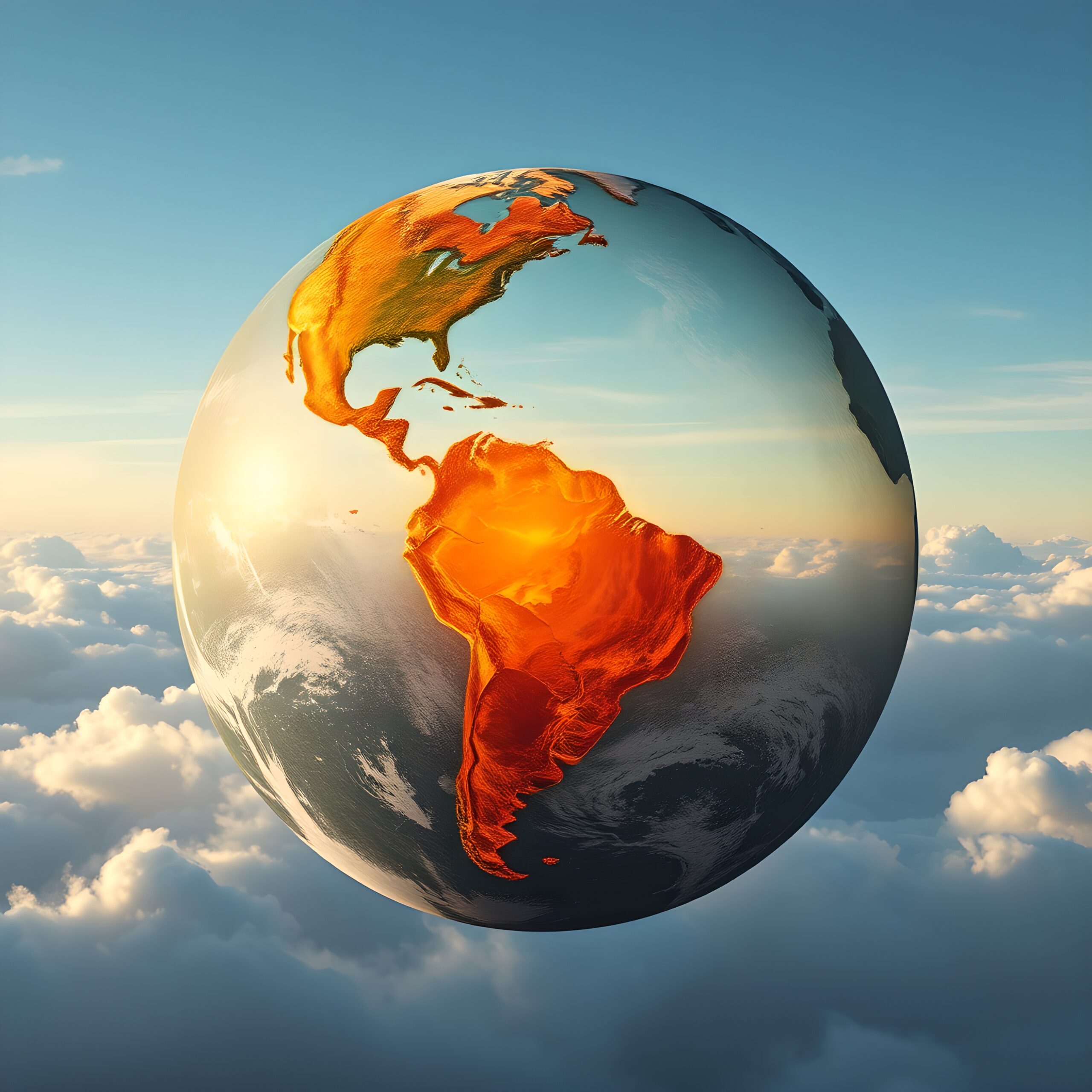 Americas Ablaze In Golden Light