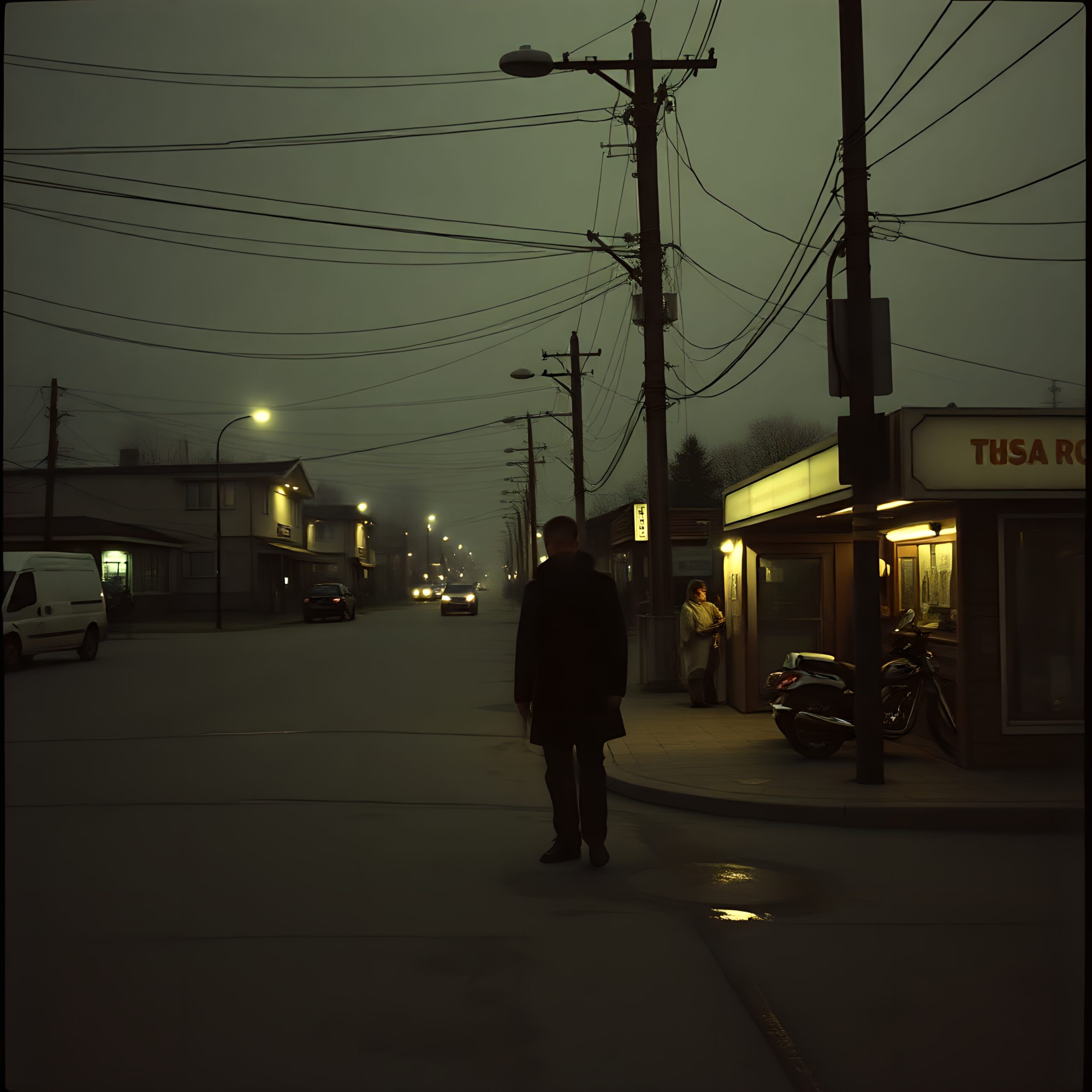 Lonely Night on Foggy Street