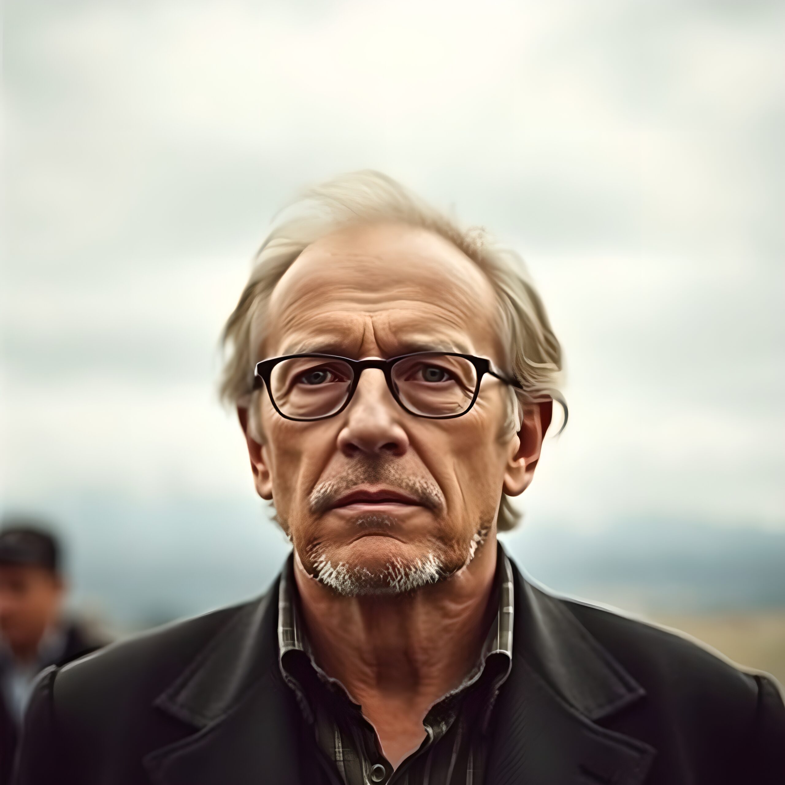 Pensive Elderly Man Outdoors