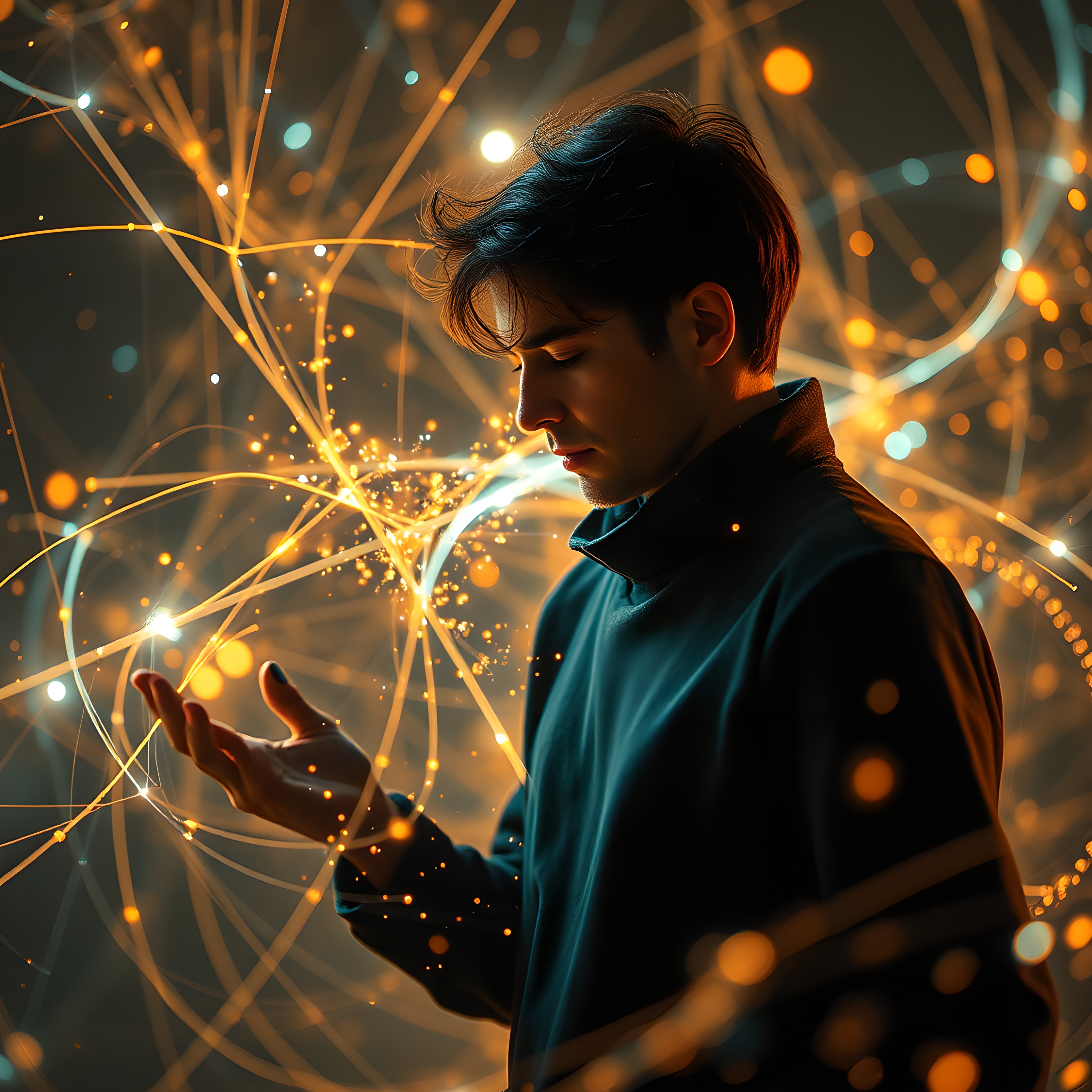 Mesmerizing Dance of Luminous Connections