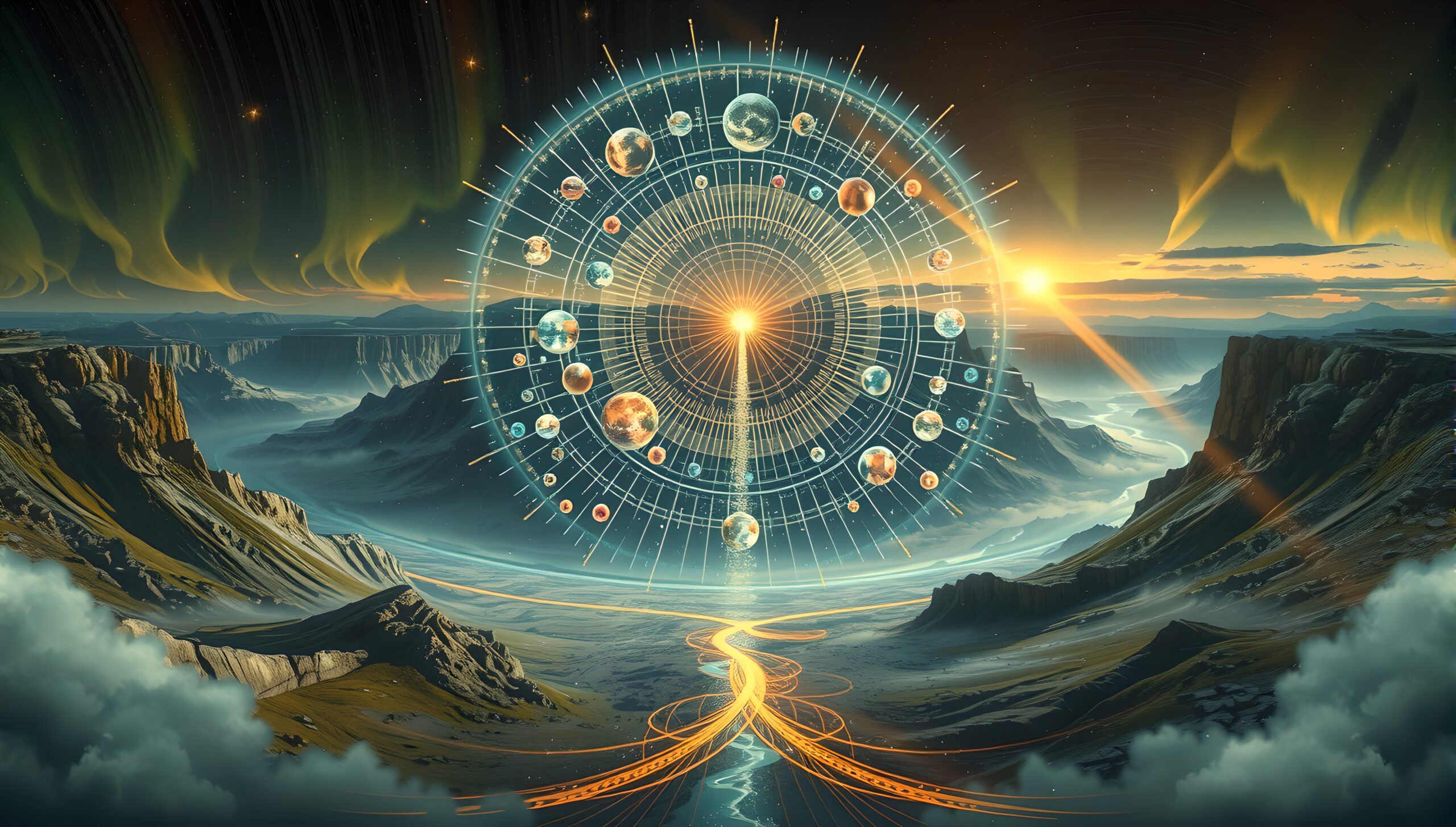 Celestial Alignment Over Cosmic Valley