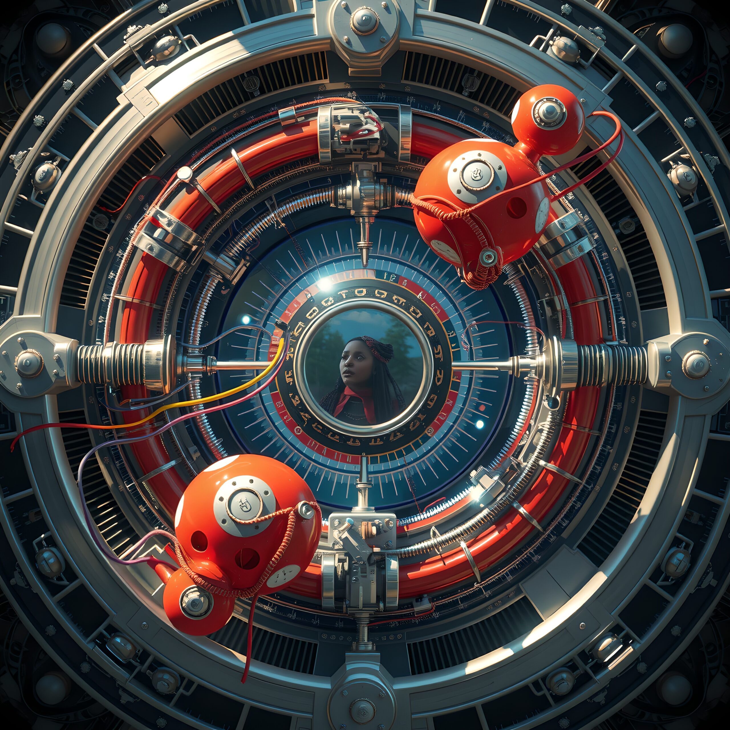 Futuristic Mechanical Reflection Art