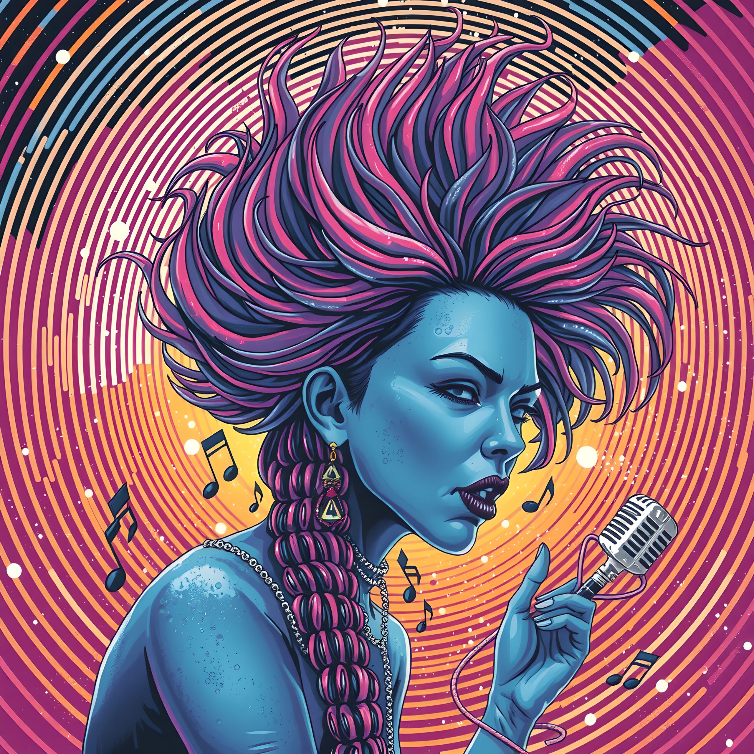 Vibrant Music Fantasy Portrait