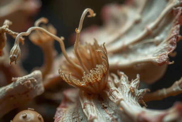 Dried Floral Specimen Macro Photography Close-Up