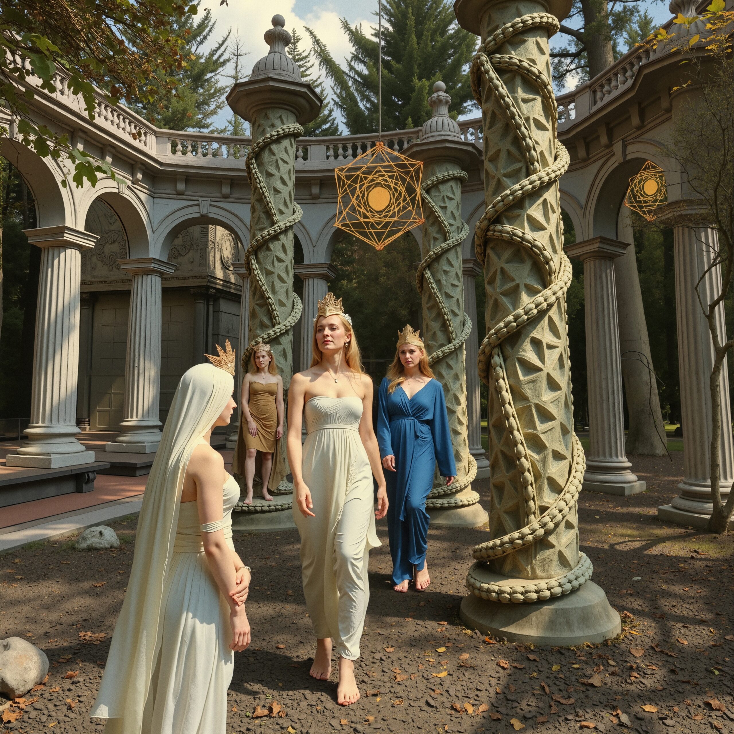 Mystical Gathering in Ancient Ruins