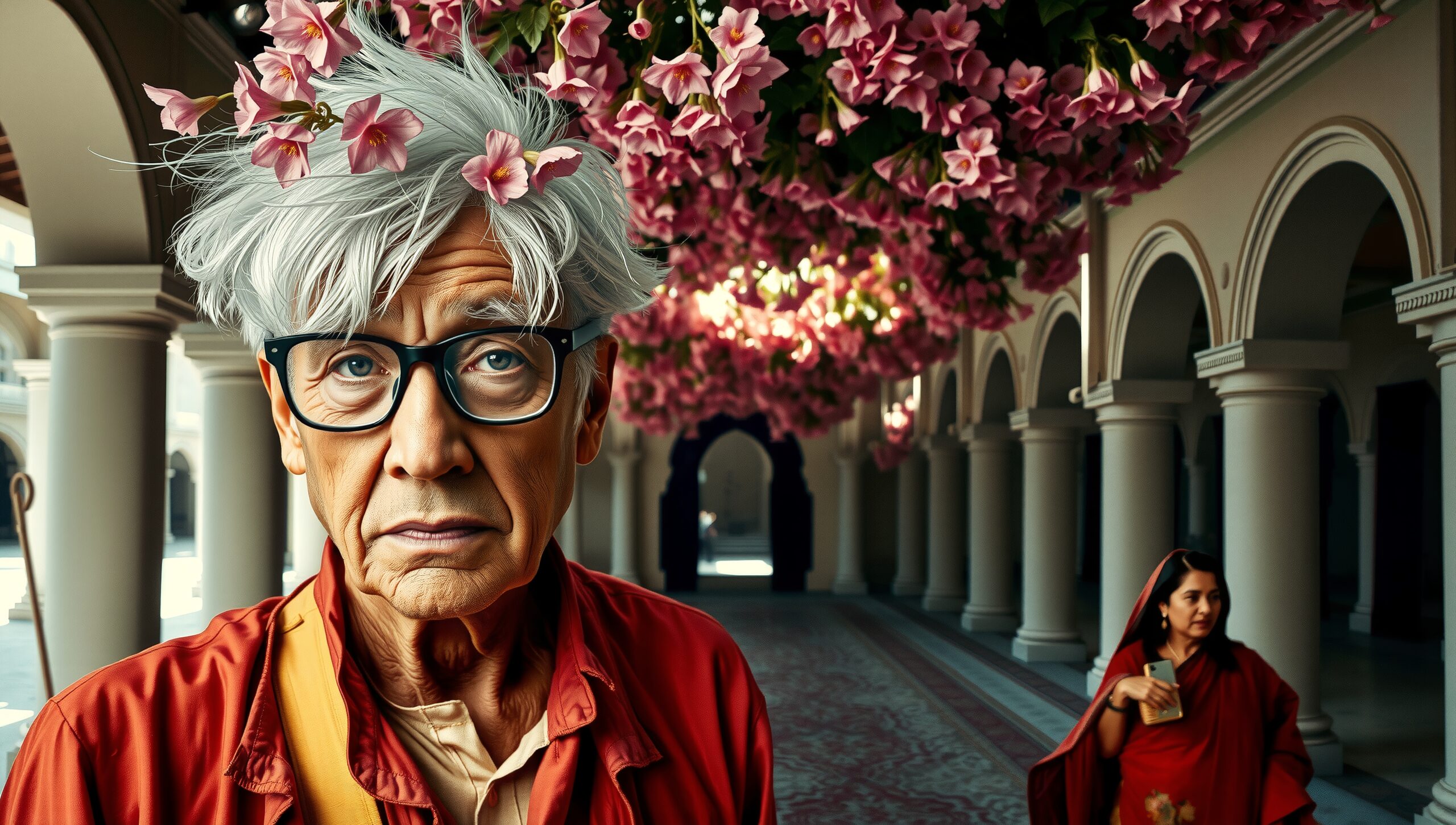 Whimsical Corridor with Blossoms